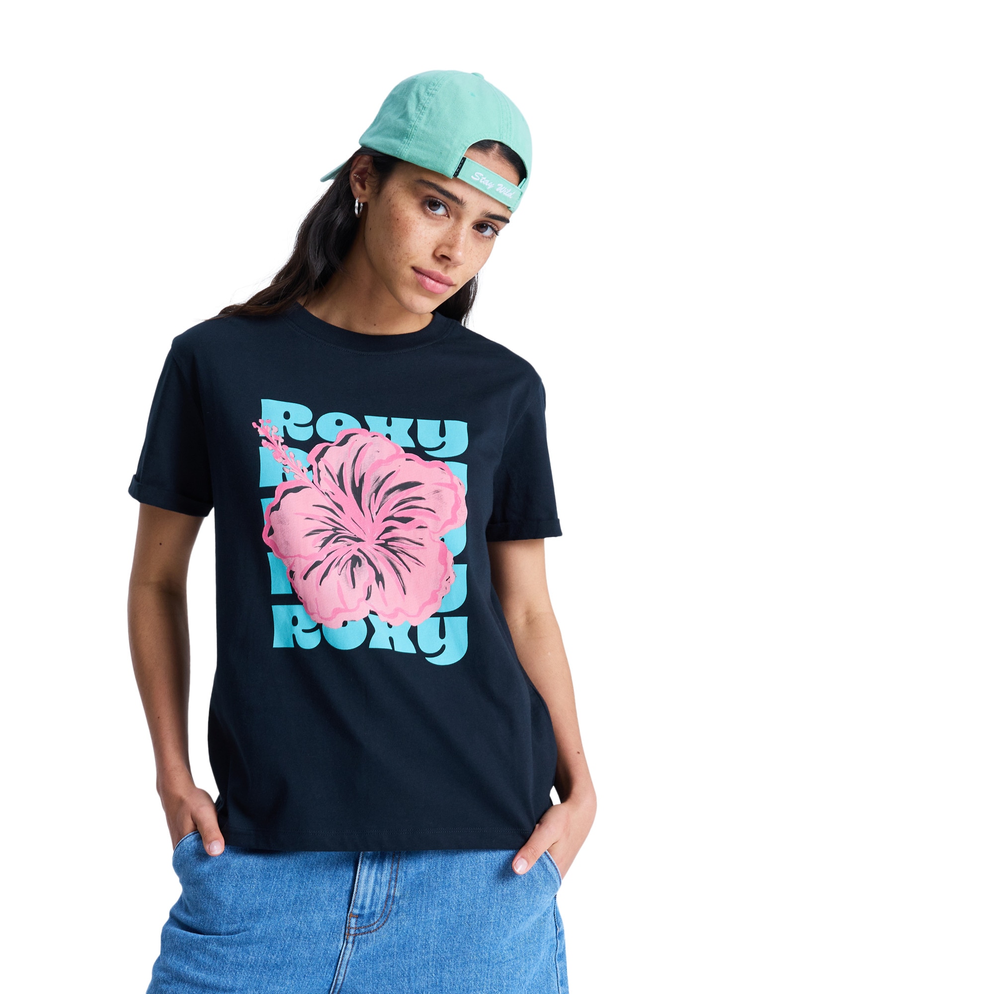 Camiseta de mujer Oceanregular Poster Roxy - Negro Negro-1