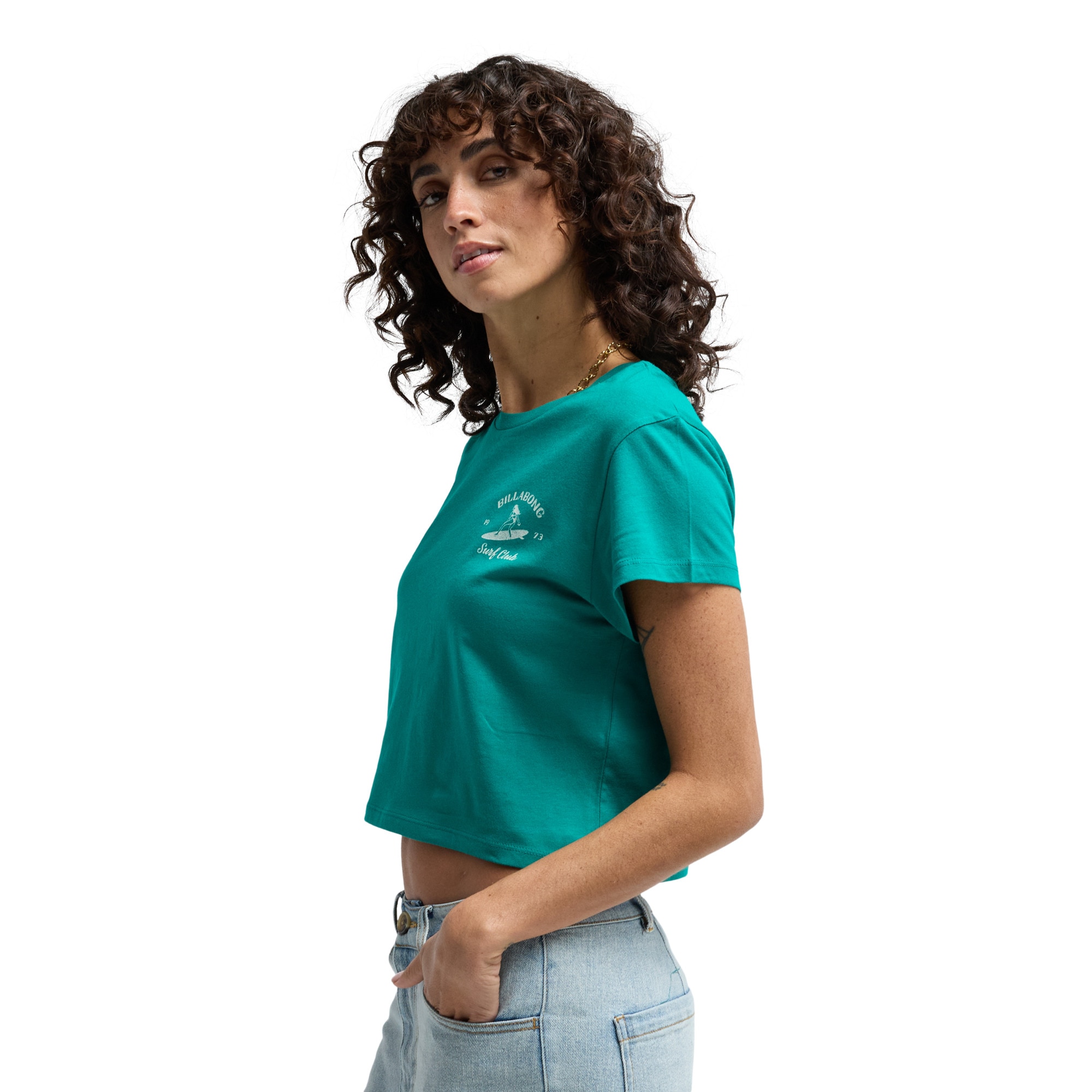 Camiseta de mujer Surf The Waves Billabong - Verde Verde-4