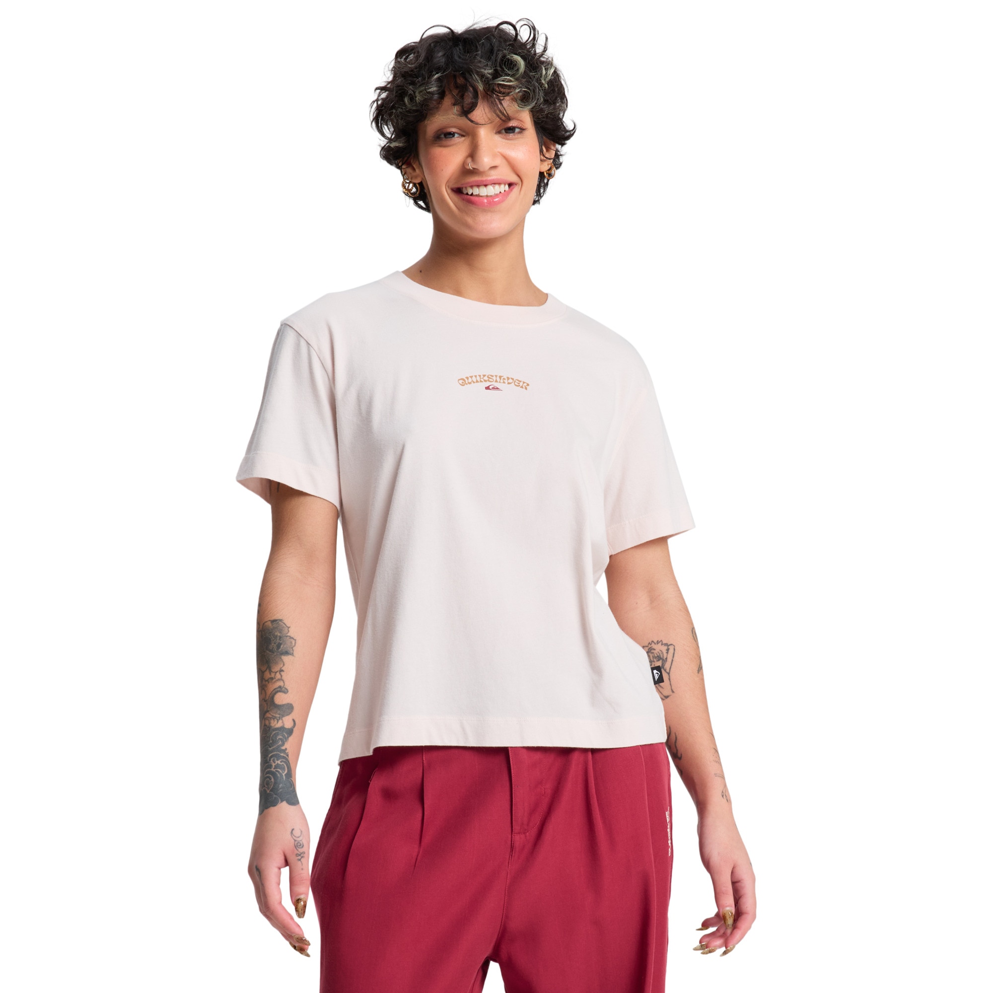 Camiseta de mujer Standard Quiksilver - Rosa Rosa-1