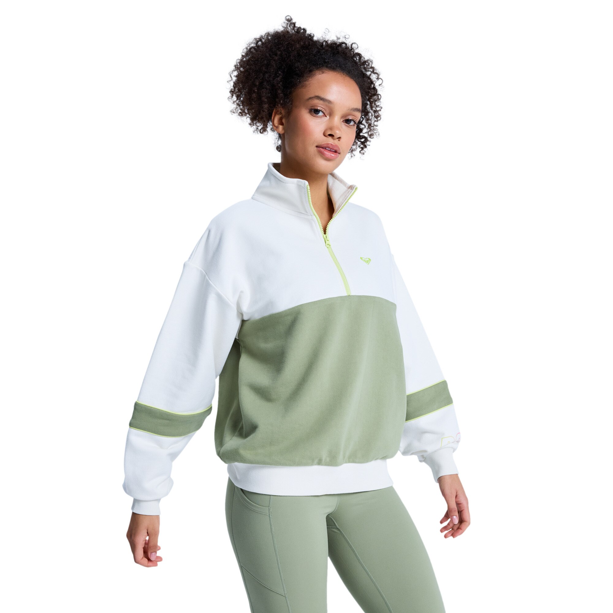 Sudadera de mujer Ess Energy New Roxy - Verde Oliva Verde Oliva-3