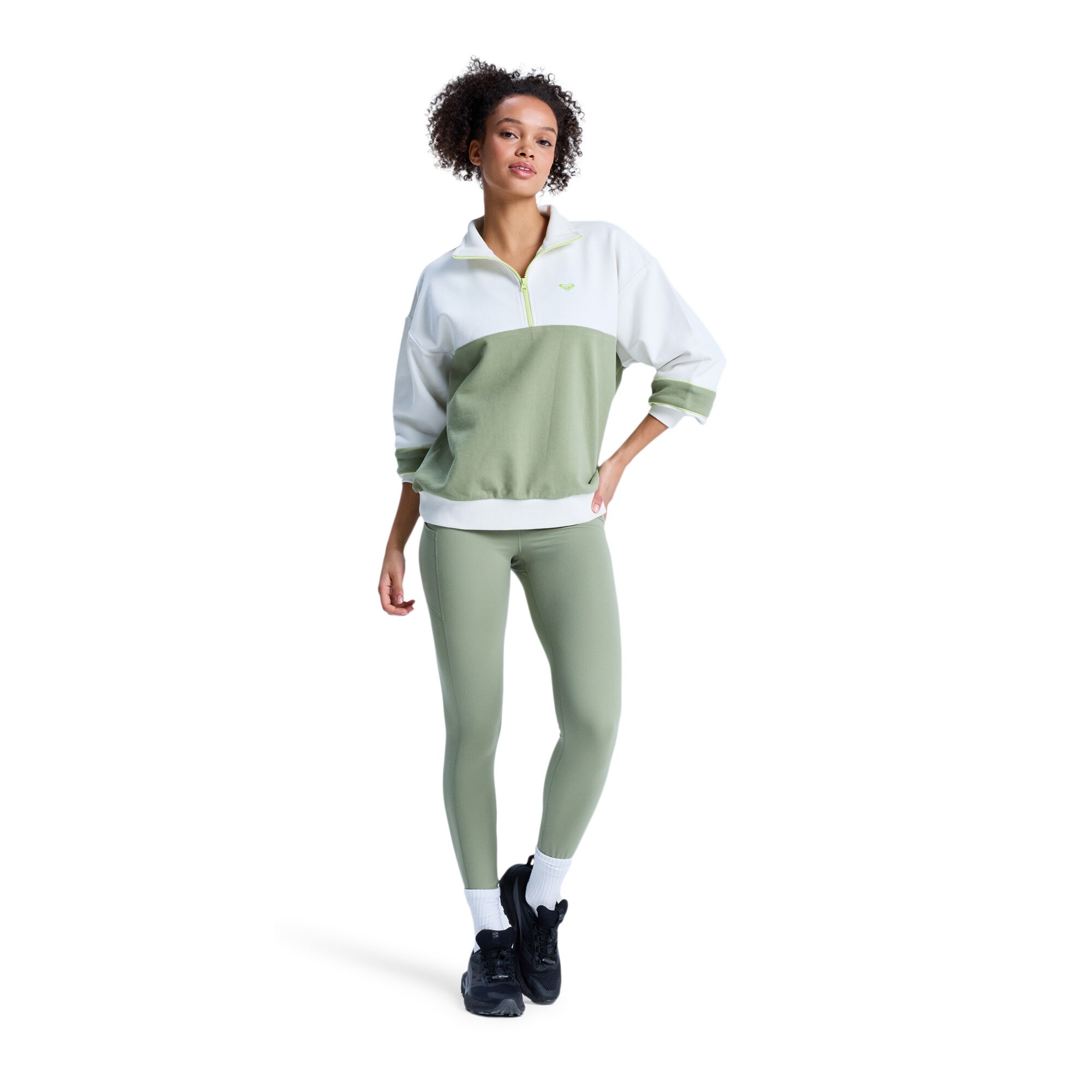 Sudadera de mujer Ess Energy New Roxy - Verde Oliva Verde Oliva-5