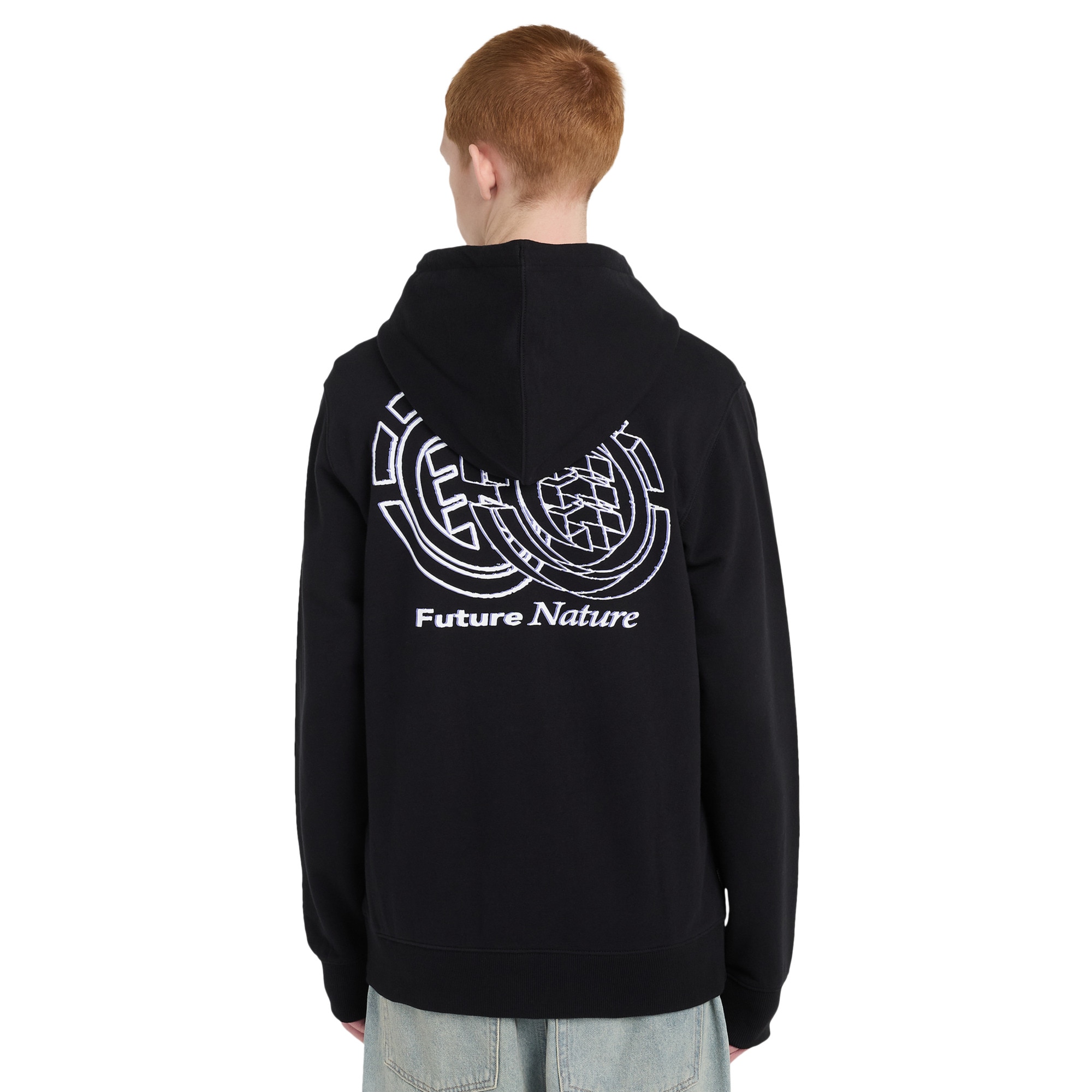 Sudadera con capucha y cremallera para hombre Future Nature Element - Negro Negro-5