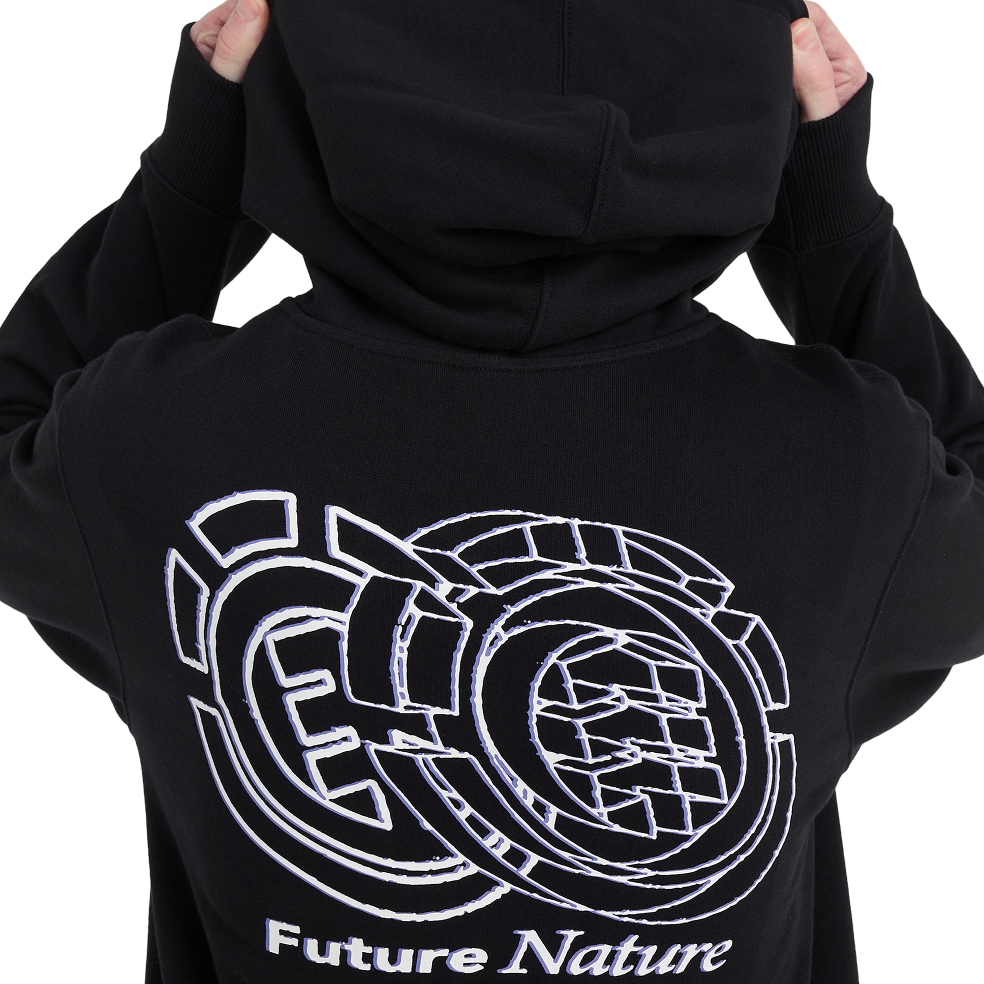 Sudadera con capucha y cremallera para hombre Future Nature Element - Negro Negro-6