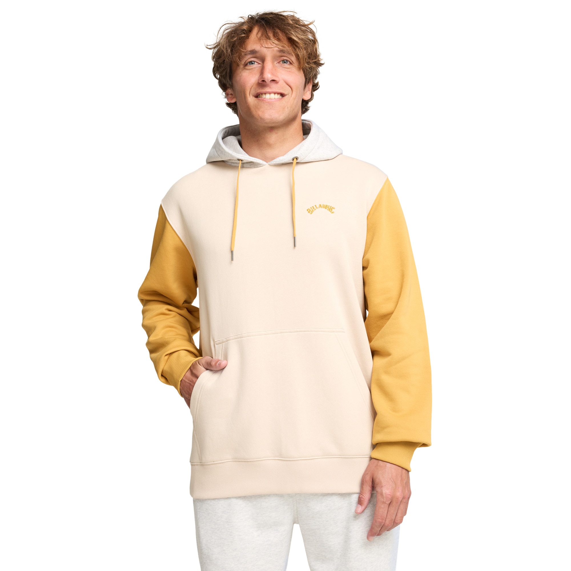 Sudadera de hombre Arch Block Po Billabong - Blanco / Amarillo Blanco / Amarillo-1