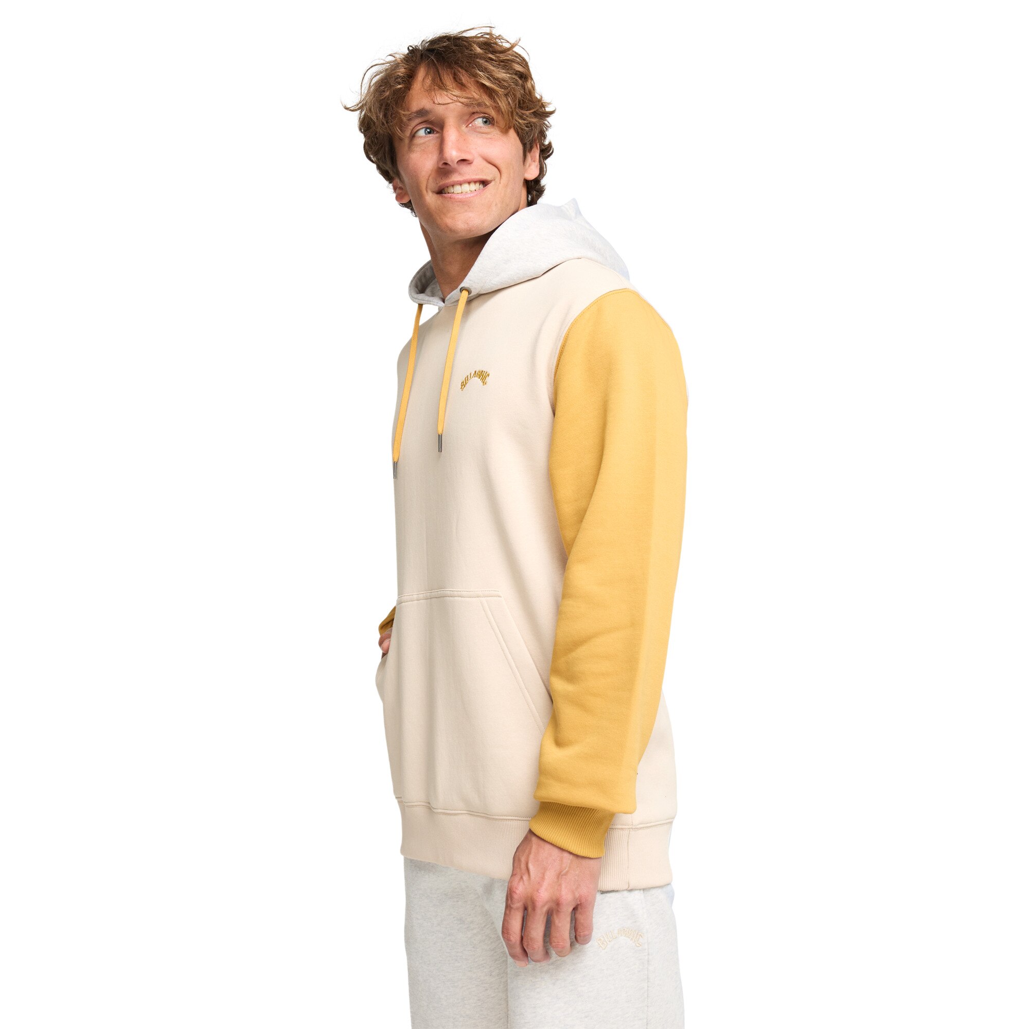 Sudadera de hombre Arch Block Po Billabong - Blanco / Amarillo Blanco / Amarillo-3