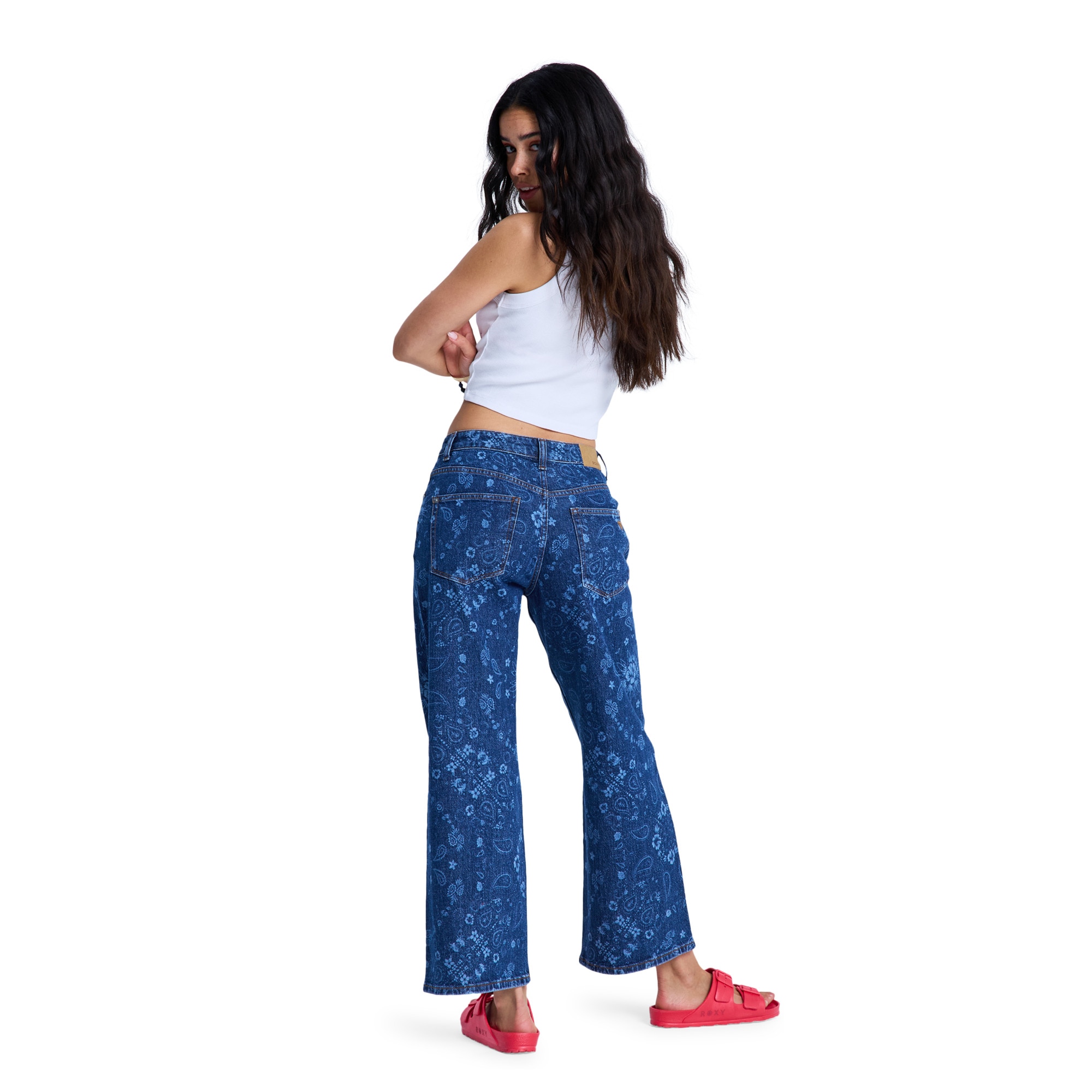 Vaquero de corte ancho de mujer Boogie Night Mid Ocean Blue Roxy - Azul Azul-3