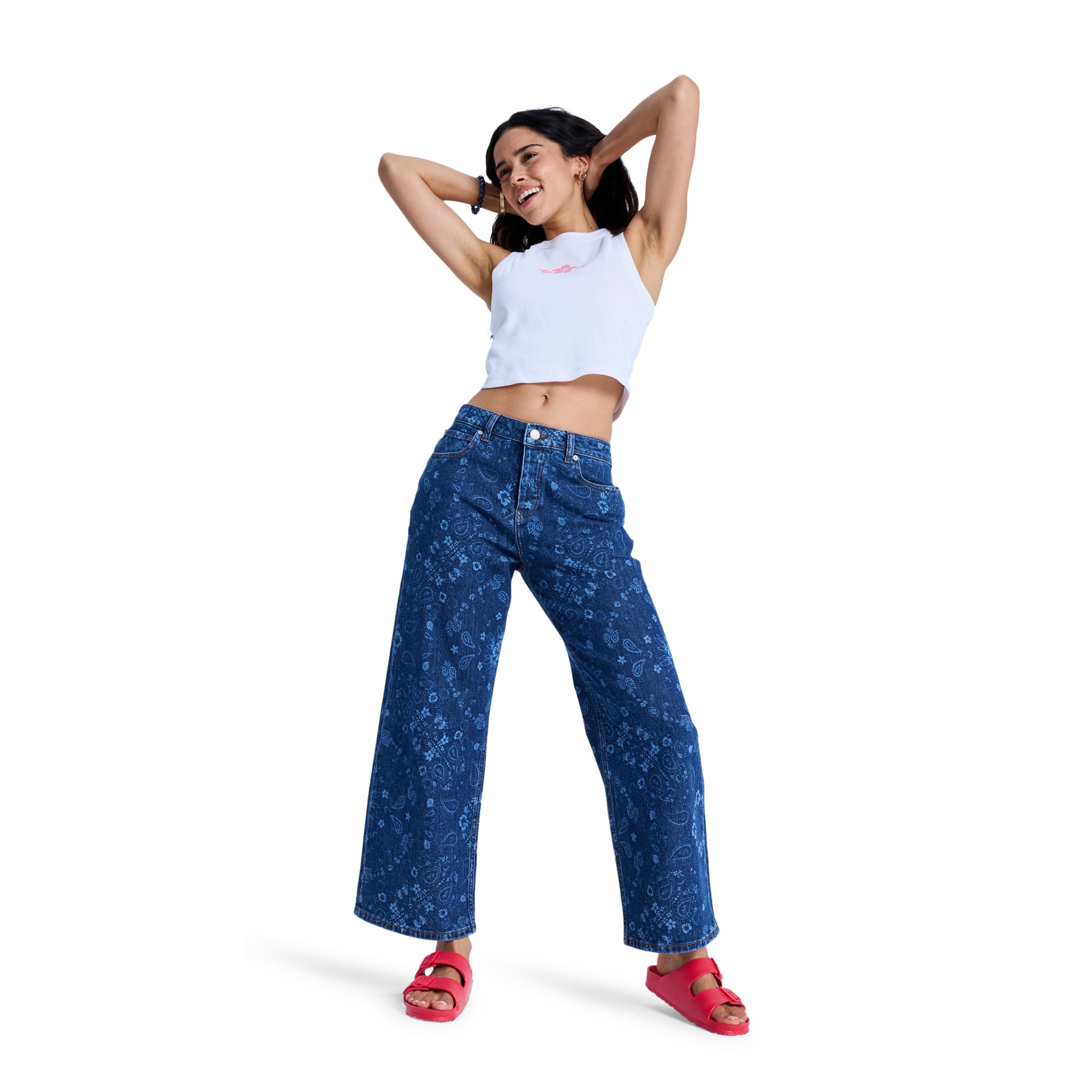 Vaquero de corte ancho de mujer Boogie Night Mid Ocean Blue Roxy - Azul Azul-6