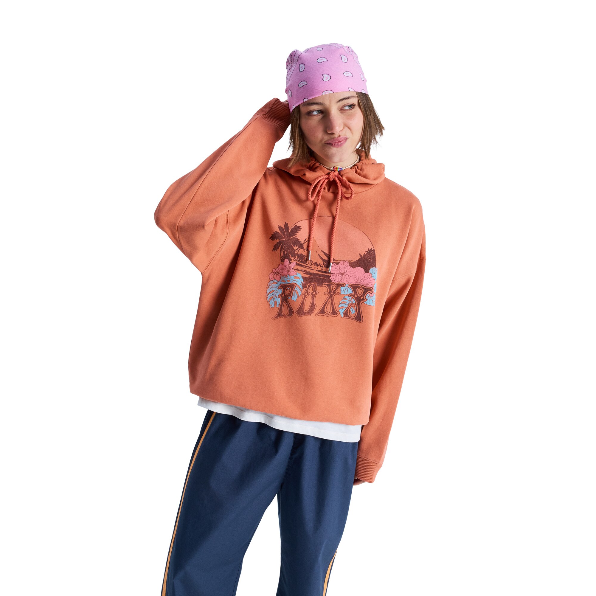 Imagen 0 de Sudadera de mujer Lineup Oversized Roxy Naranja