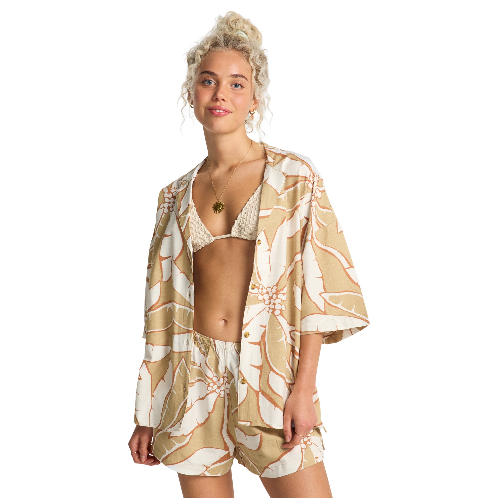 Camisa de mujer Beach Side Billabong - Marrón Marrón-1