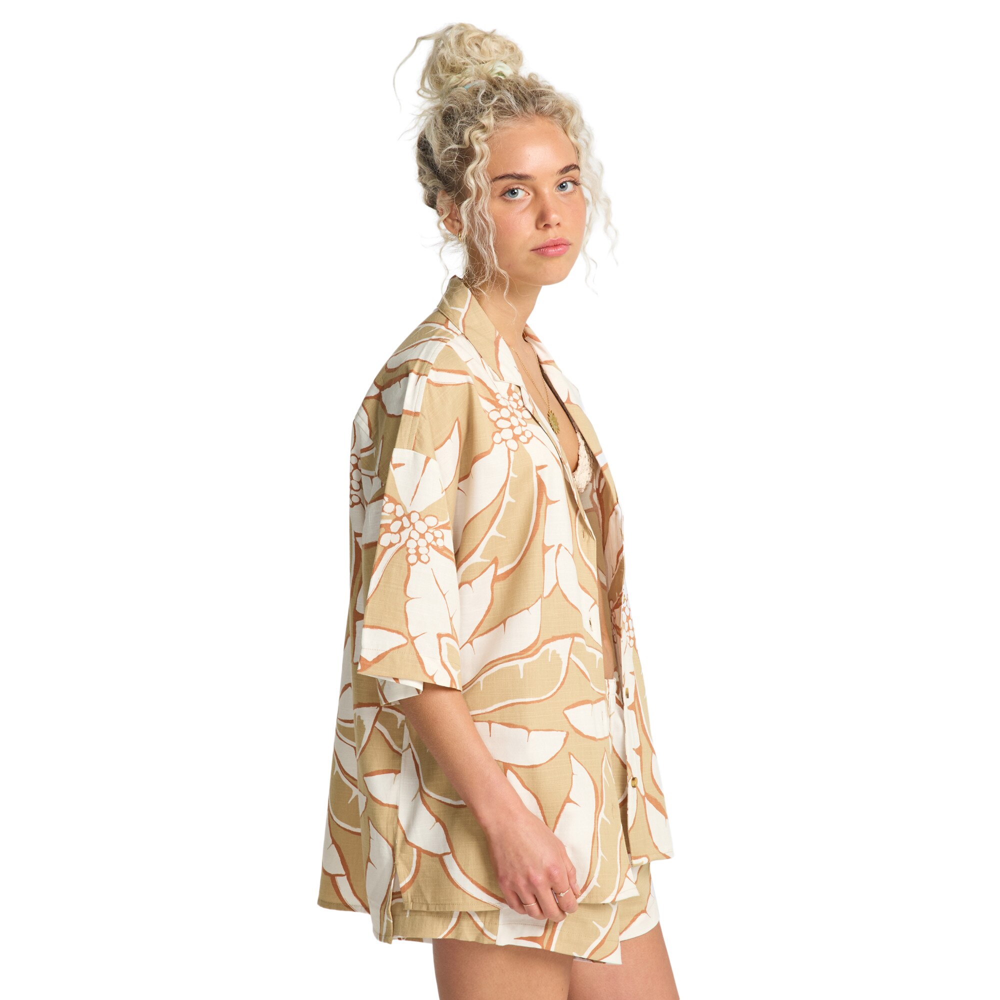Camisa de mujer Beach Side Billabong - Marrón Marrón-3