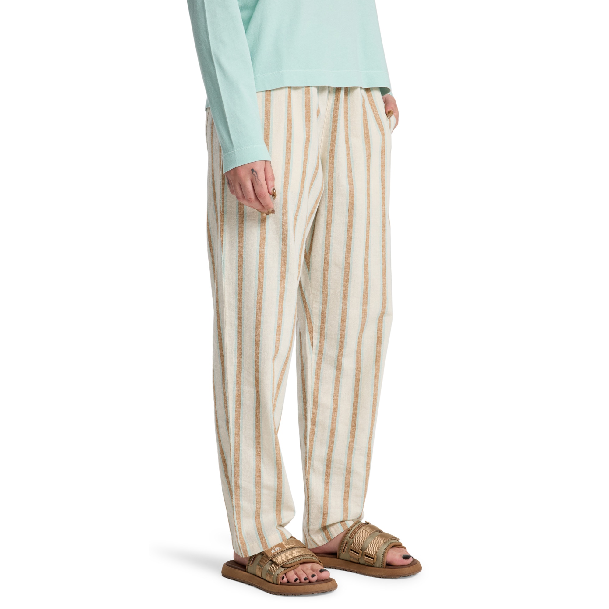 Pantalón de mujer Lomas Hemp Quiksilver - Blanco Blanco-3