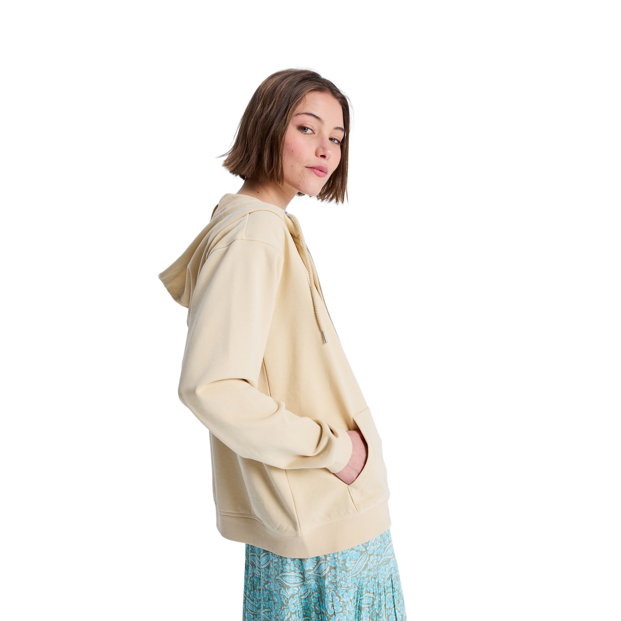 Sudadera de mujer Surf Stoked Zip Terry Roxy - Beige Beige-4