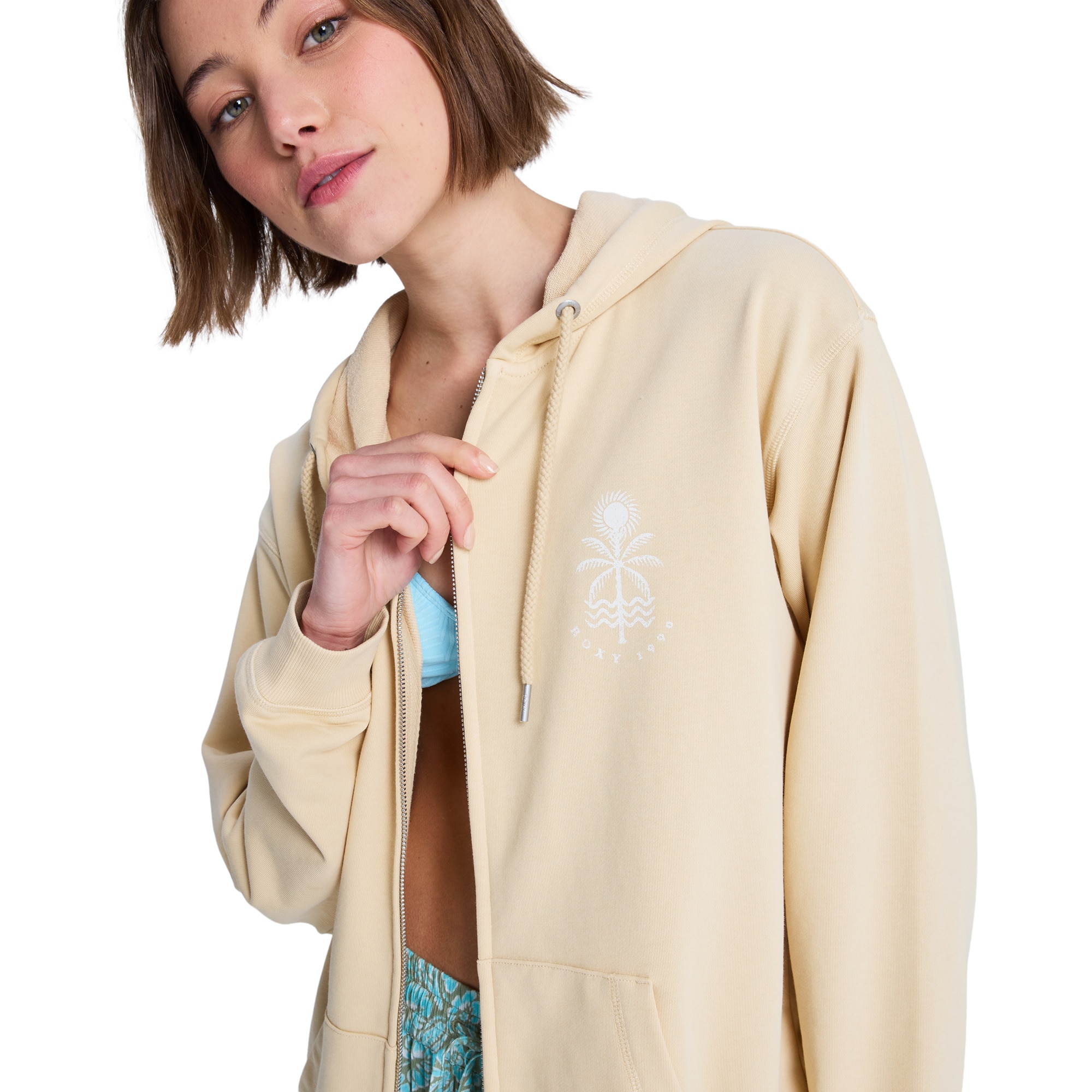 Sudadera de mujer Surf Stoked Zip Terry Roxy - Beige Beige-5