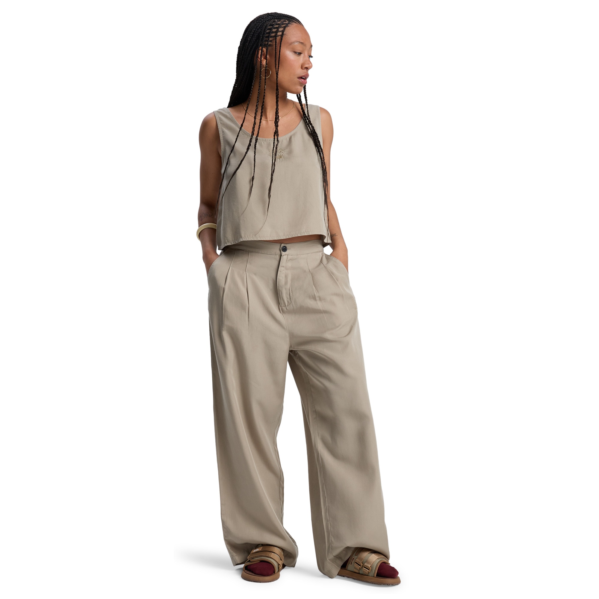 Pantalón de mujer Vista Quiksilver - Beige Beige-5