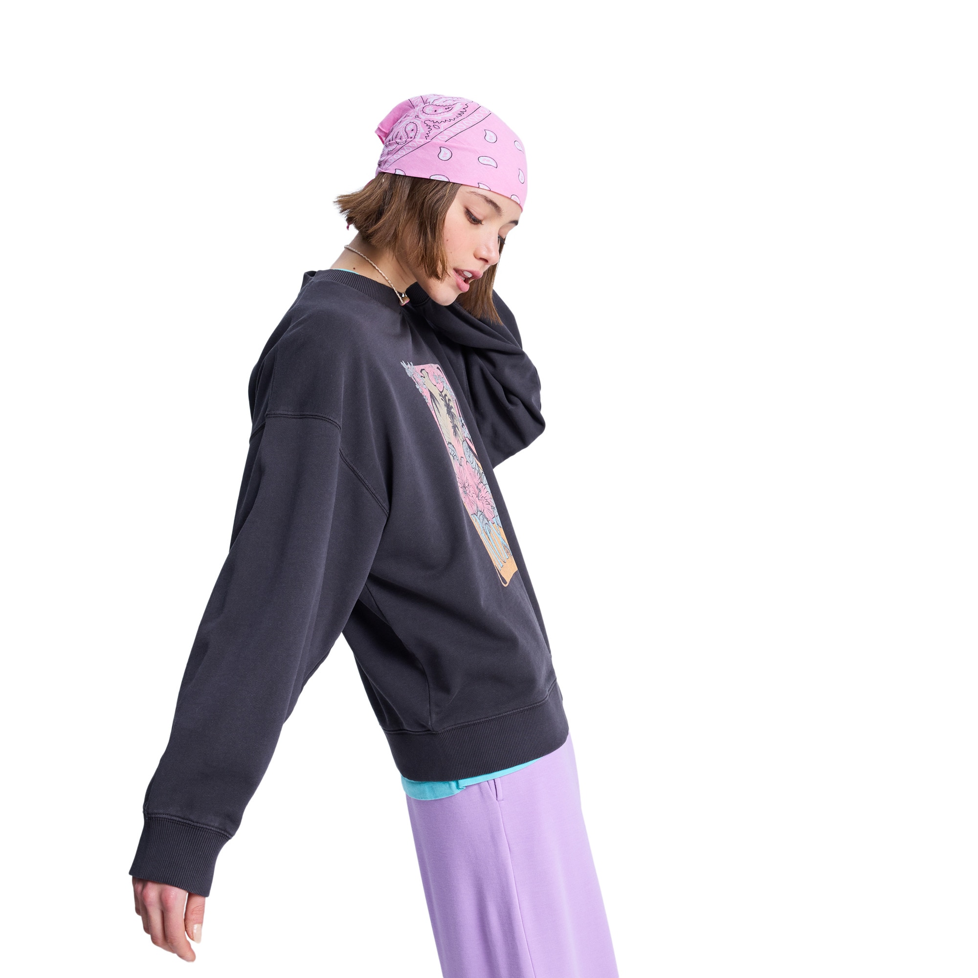 Sudadera de mujer Lineup Terry Roxy - Negro Negro-3