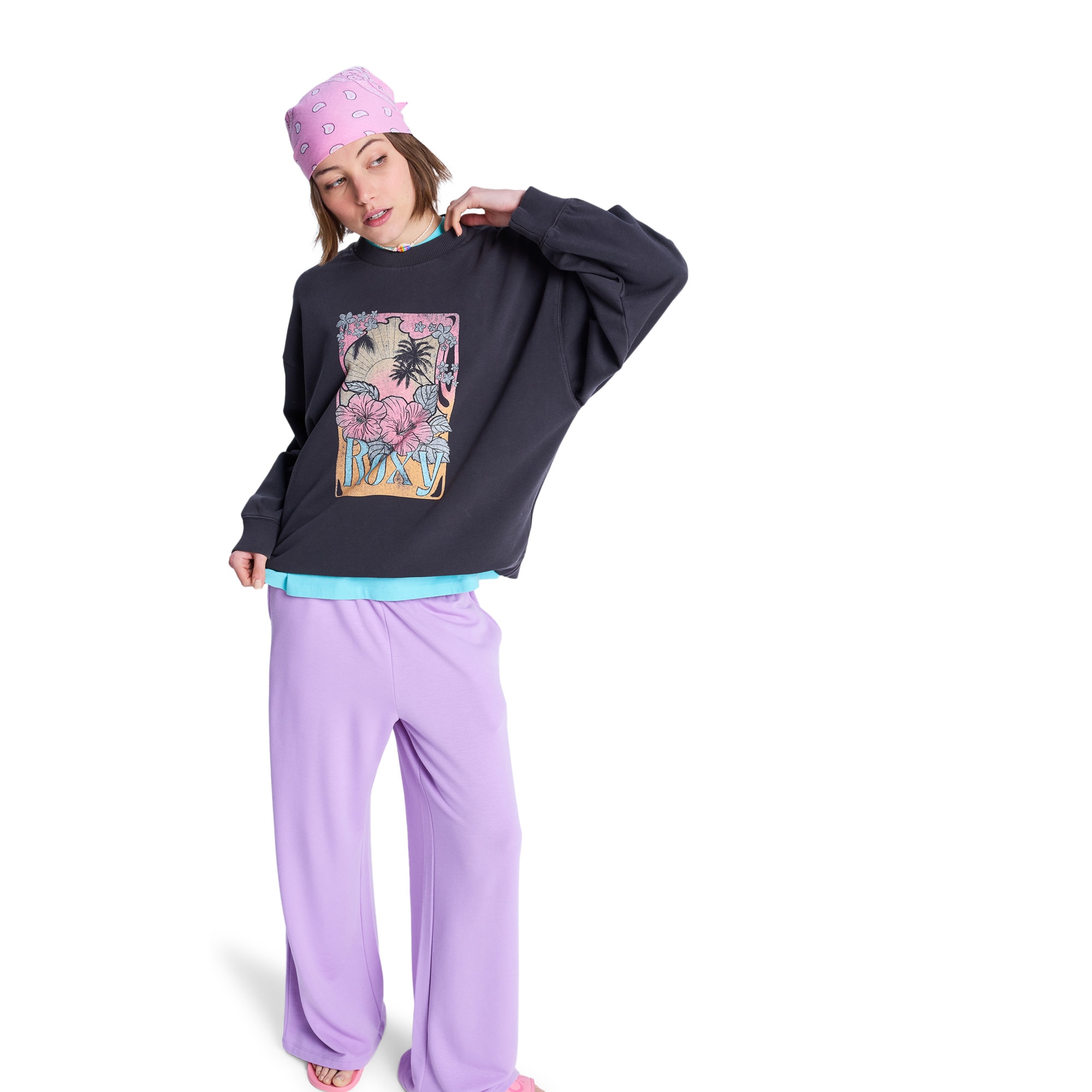 Sudadera de mujer Lineup Terry Roxy - Negro Negro-4