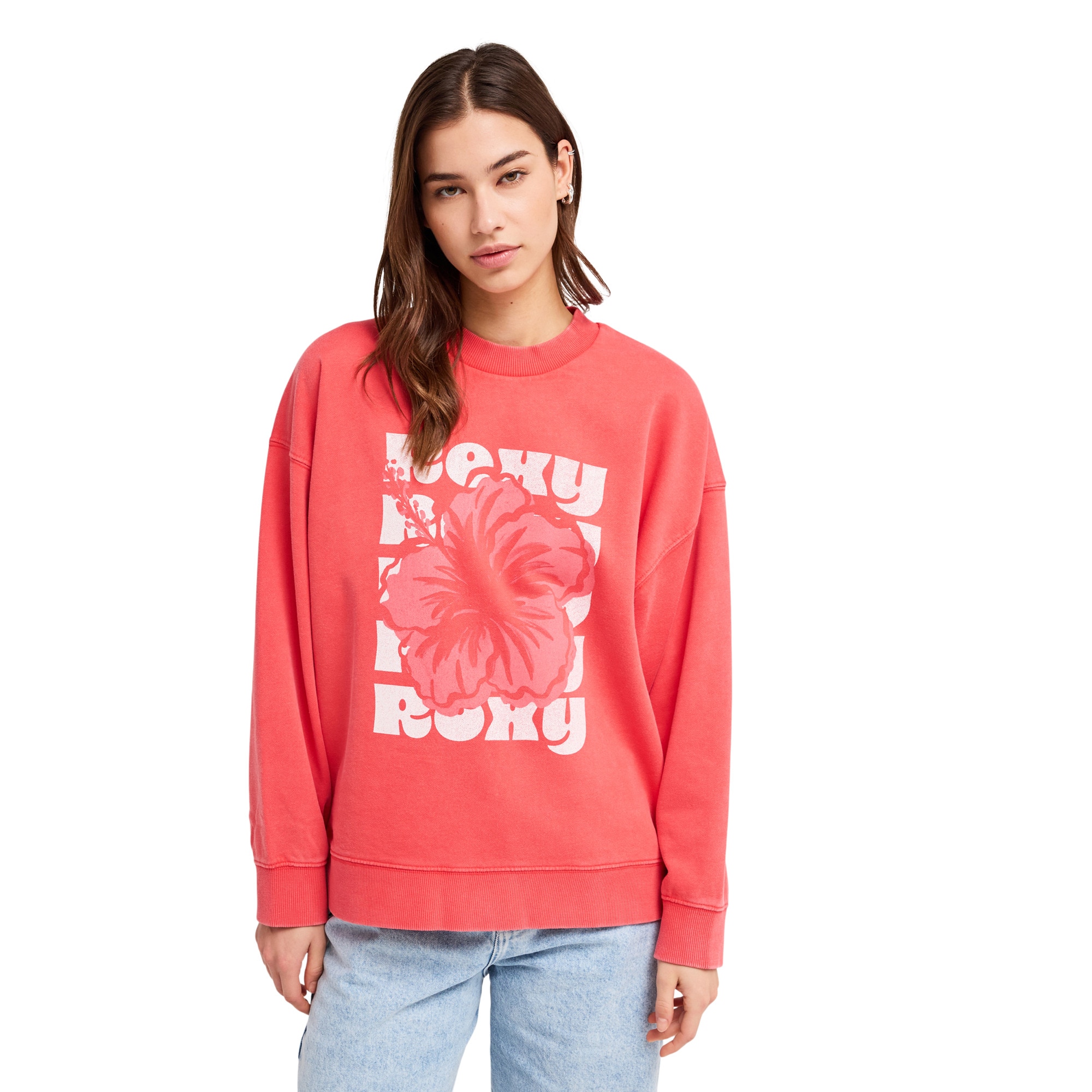 Sudadera de mujer Lineup Terry Roxy - Rojo Rojo-1