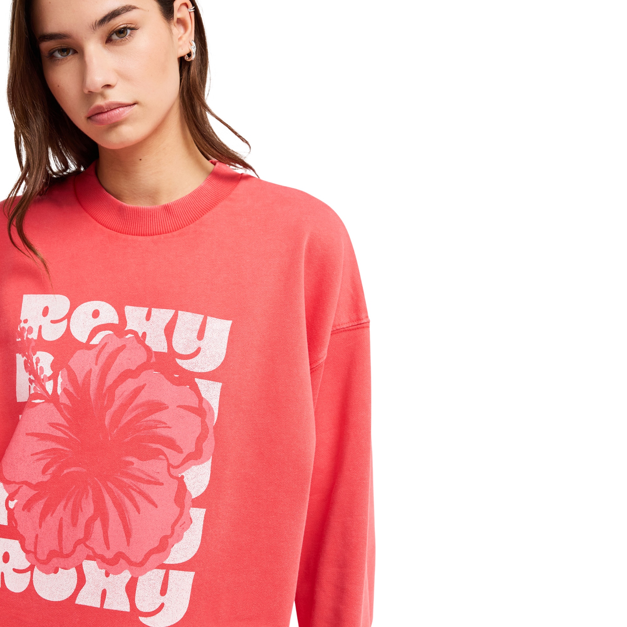Sudadera de mujer Lineup Terry Roxy - Rojo Rojo-4
