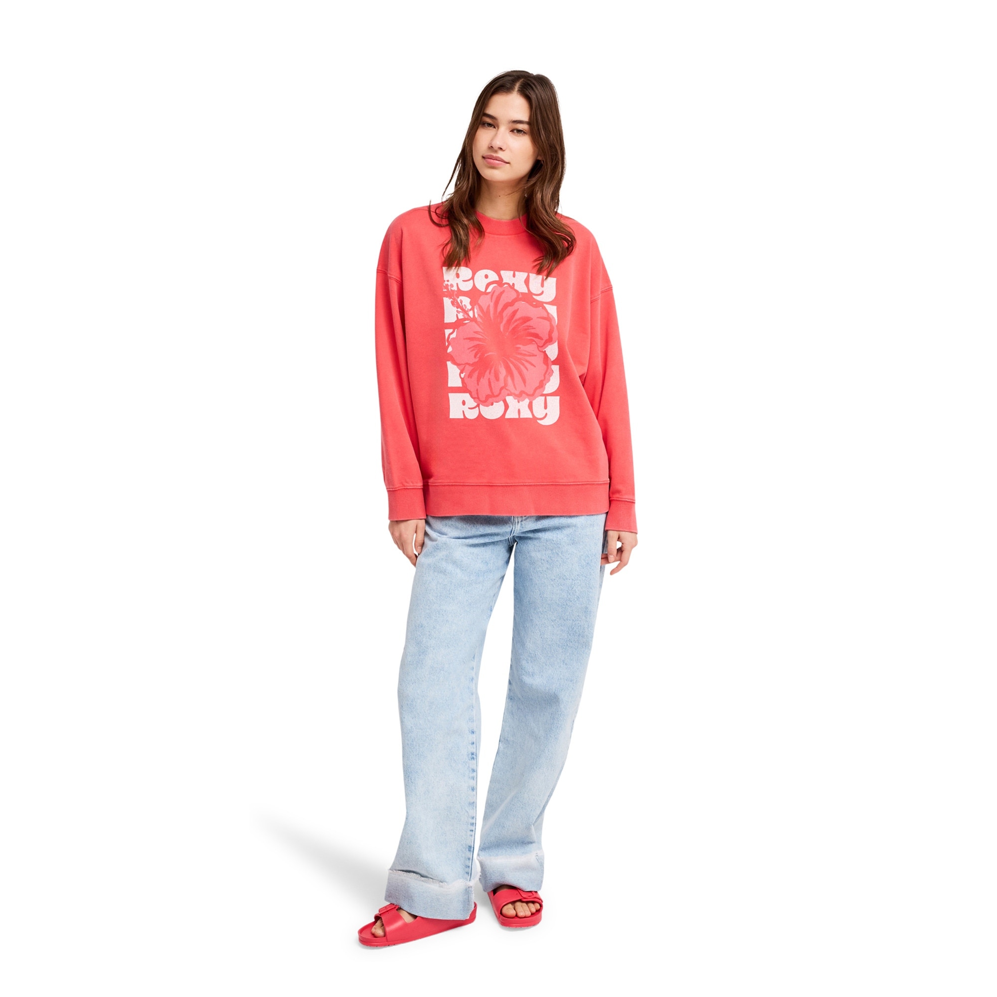 Sudadera de mujer Lineup Terry Roxy - Rojo Rojo-5