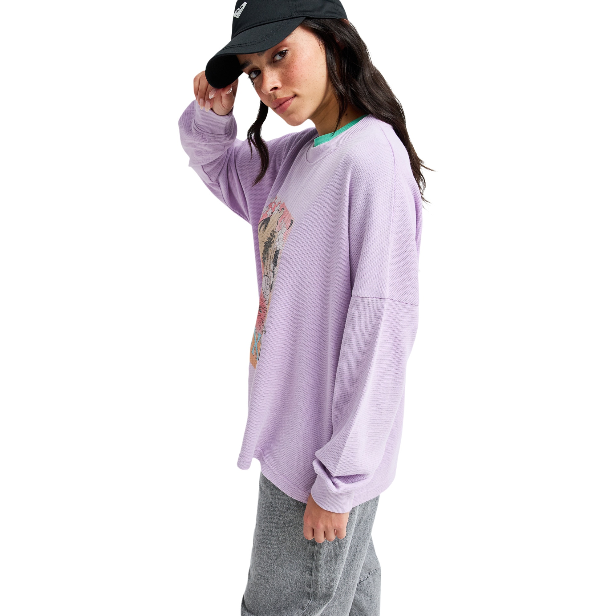 Camiseta de mujer Eastside Midweight Roxy - Morado Morado-3