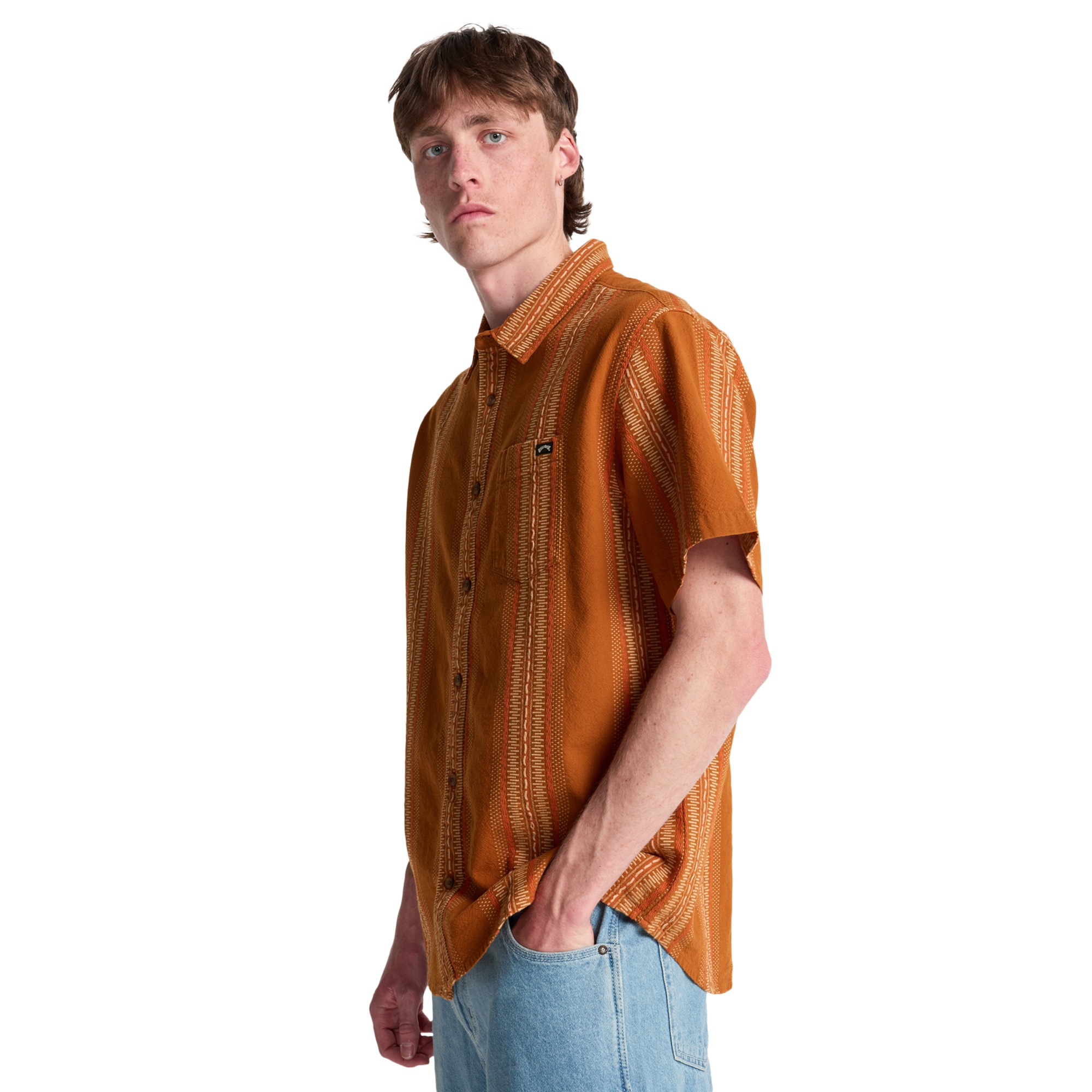 Imagen 4 de Camisa de hombre Sundays Jacquard Billabong - Amarillo Amarillo