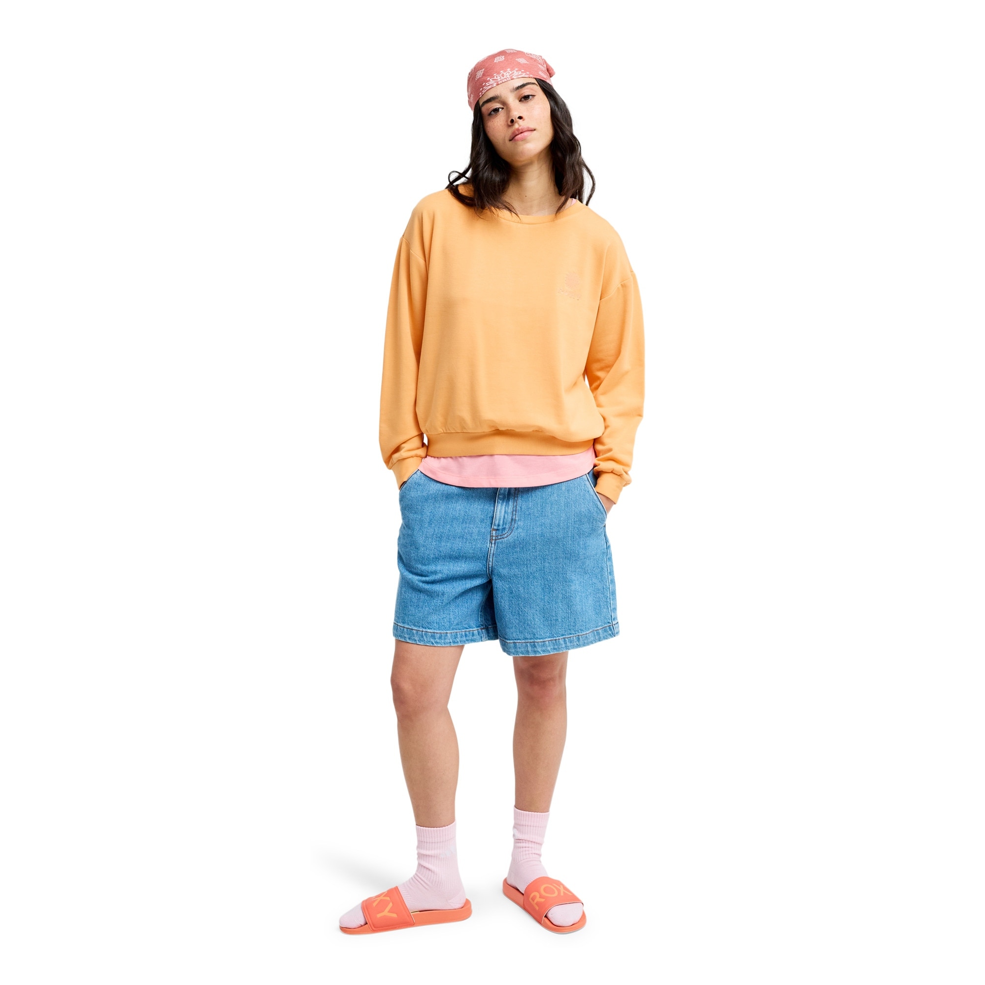 Sudadera de mujer Surfing By Moonlight Roxy - Naranja Naranja-5