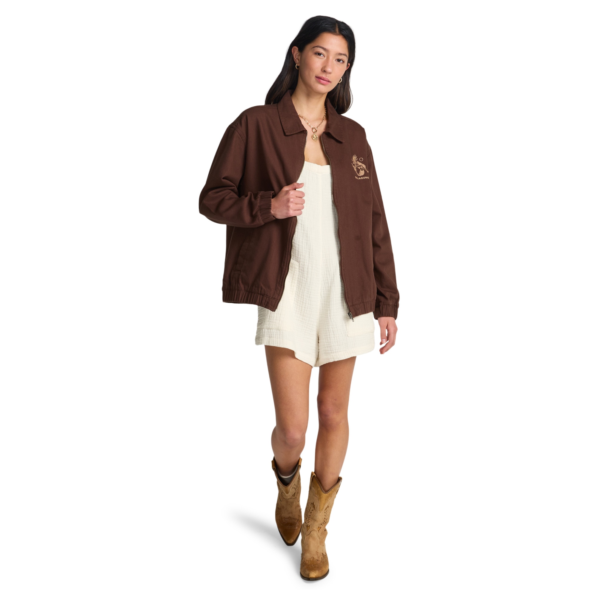 Imagen 3 de Chaqueta de mujer Chill Time Billabong - Marrón Marrón