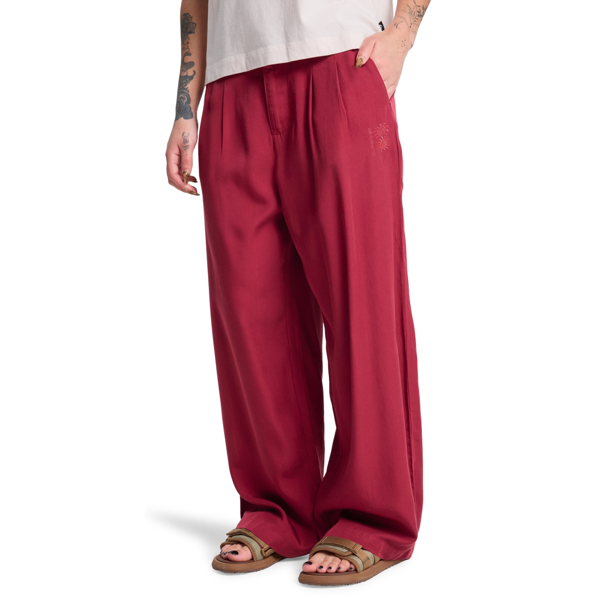 Pantalón de mujer Vista Quiksilver - Rojo Rojo-1