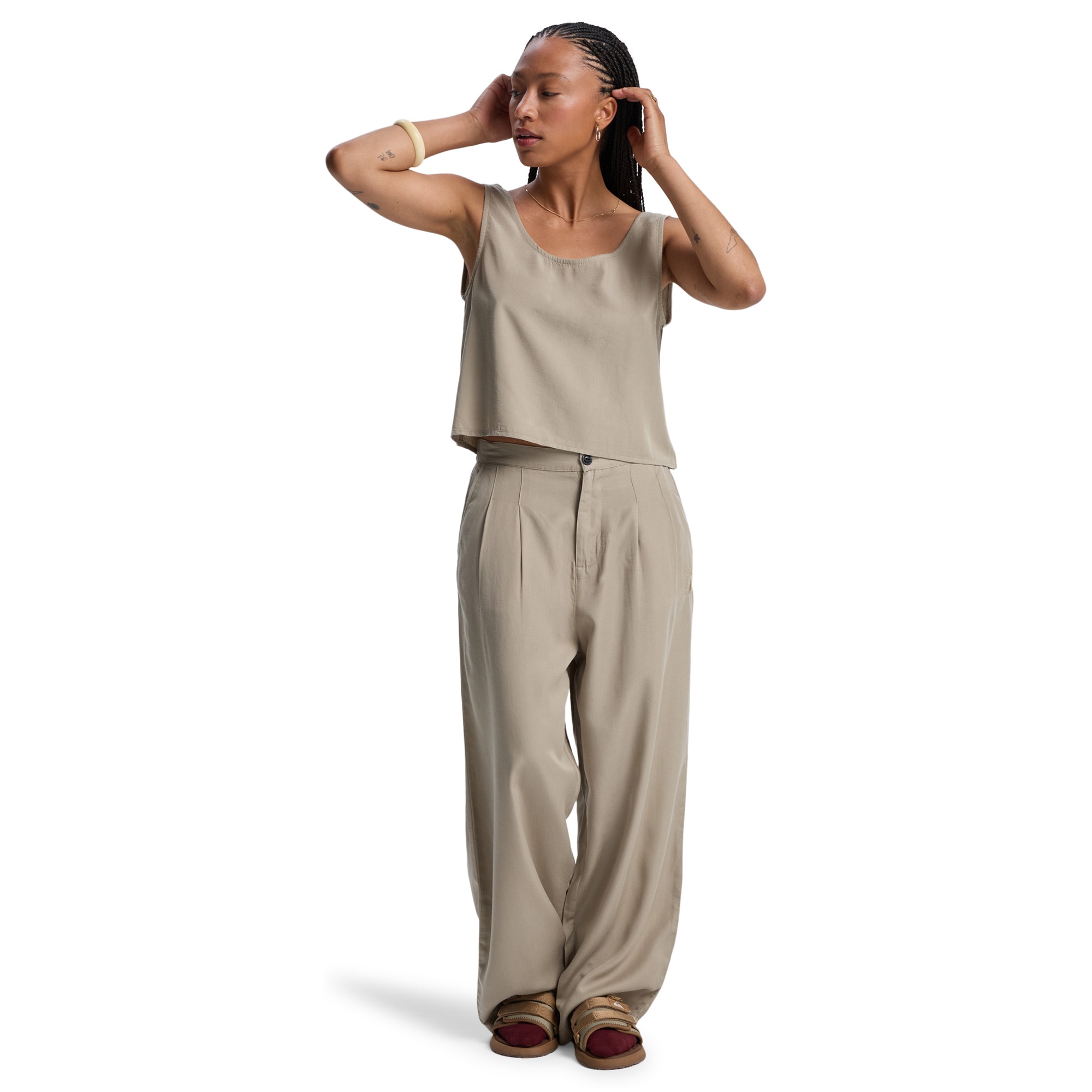 Camiseta de mujer Vista Quiksilver - Beige Beige-5