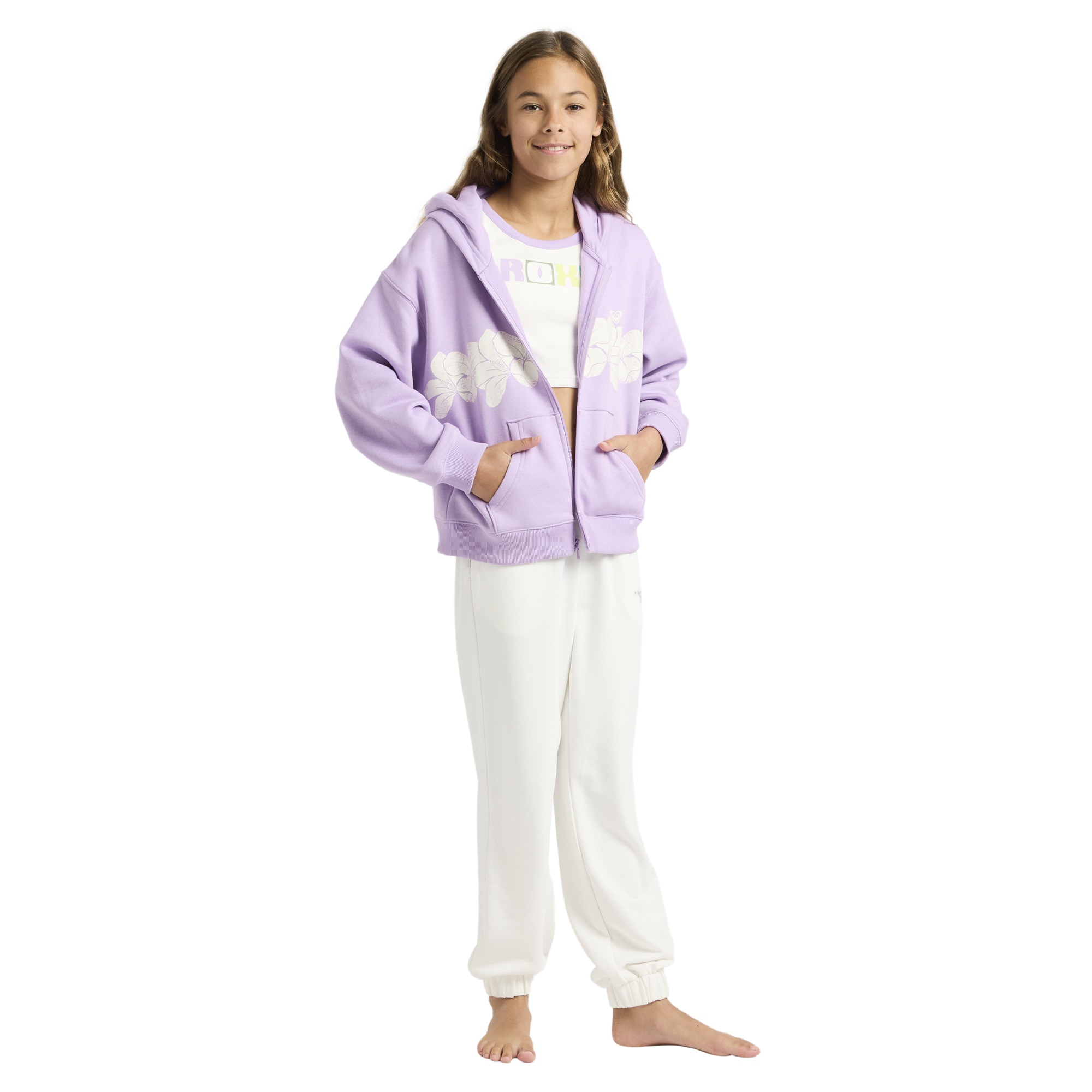 Sudadera de niños Midnight Hike Brushed Roxy - Morado Morado-4