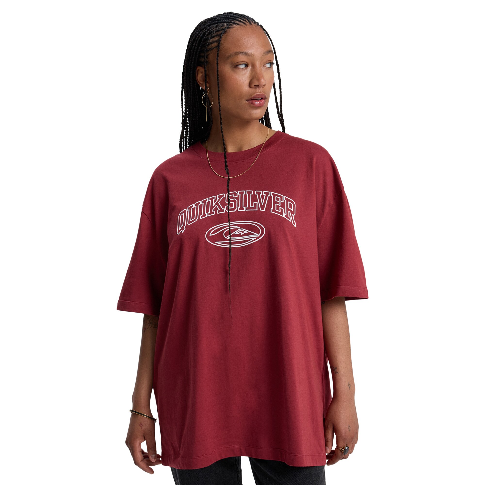 Imagen 0 de Camiseta de mujer Boyfriend Quiksilver Rojo