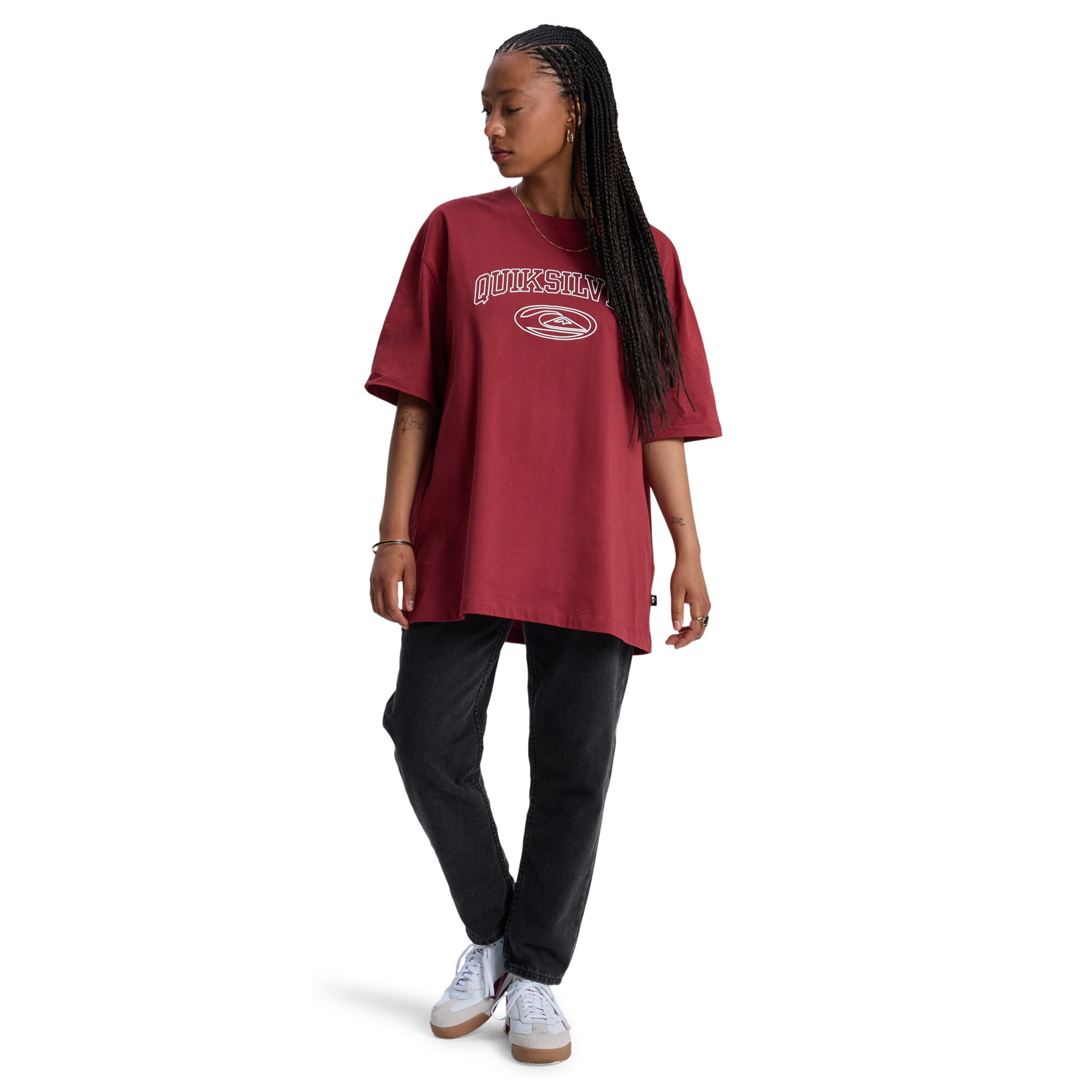 Camiseta de mujer Boyfriend Quiksilver - Rojo Rojo-5