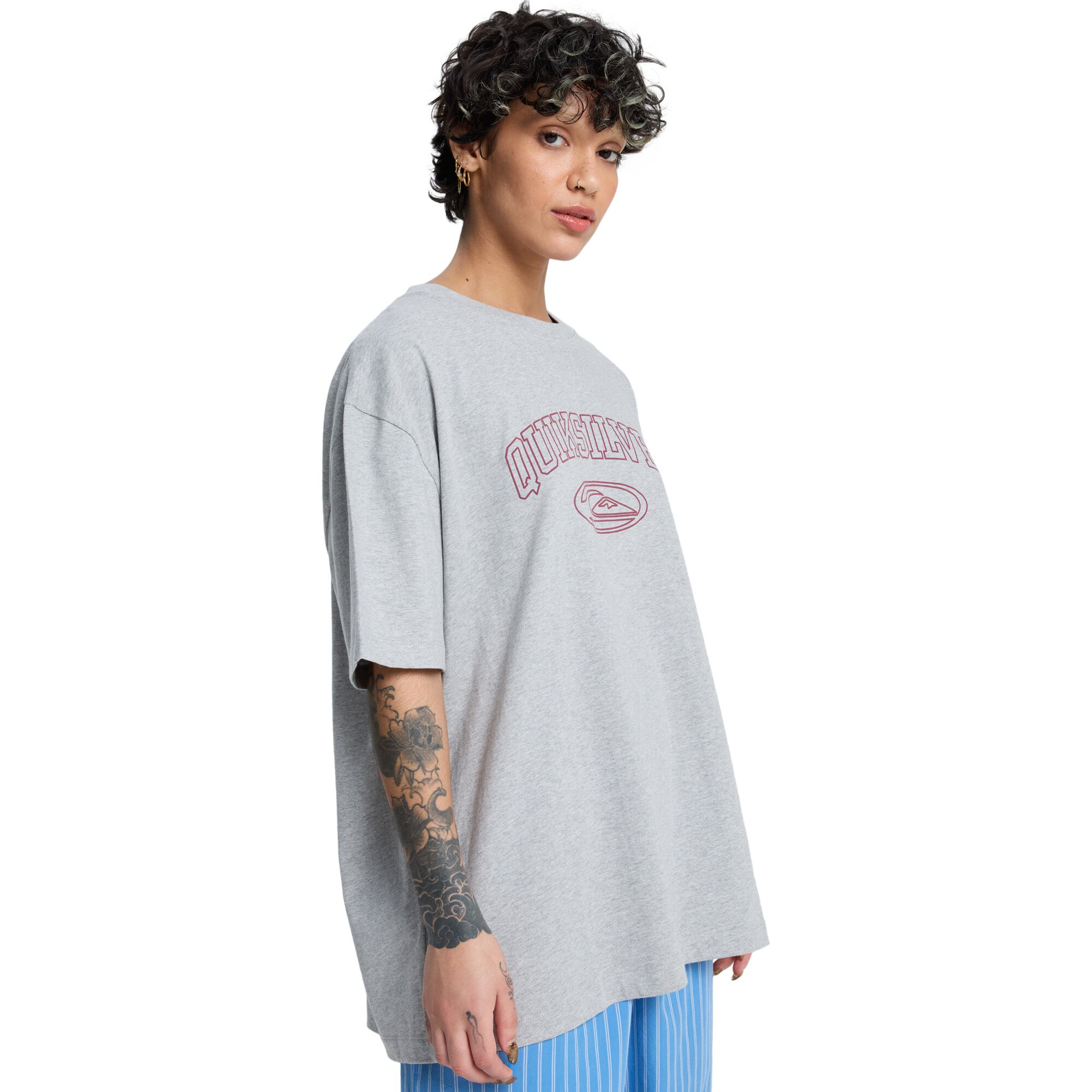 Camiseta de mujer Boyfriend Quiksilver - Gris Gris-4
