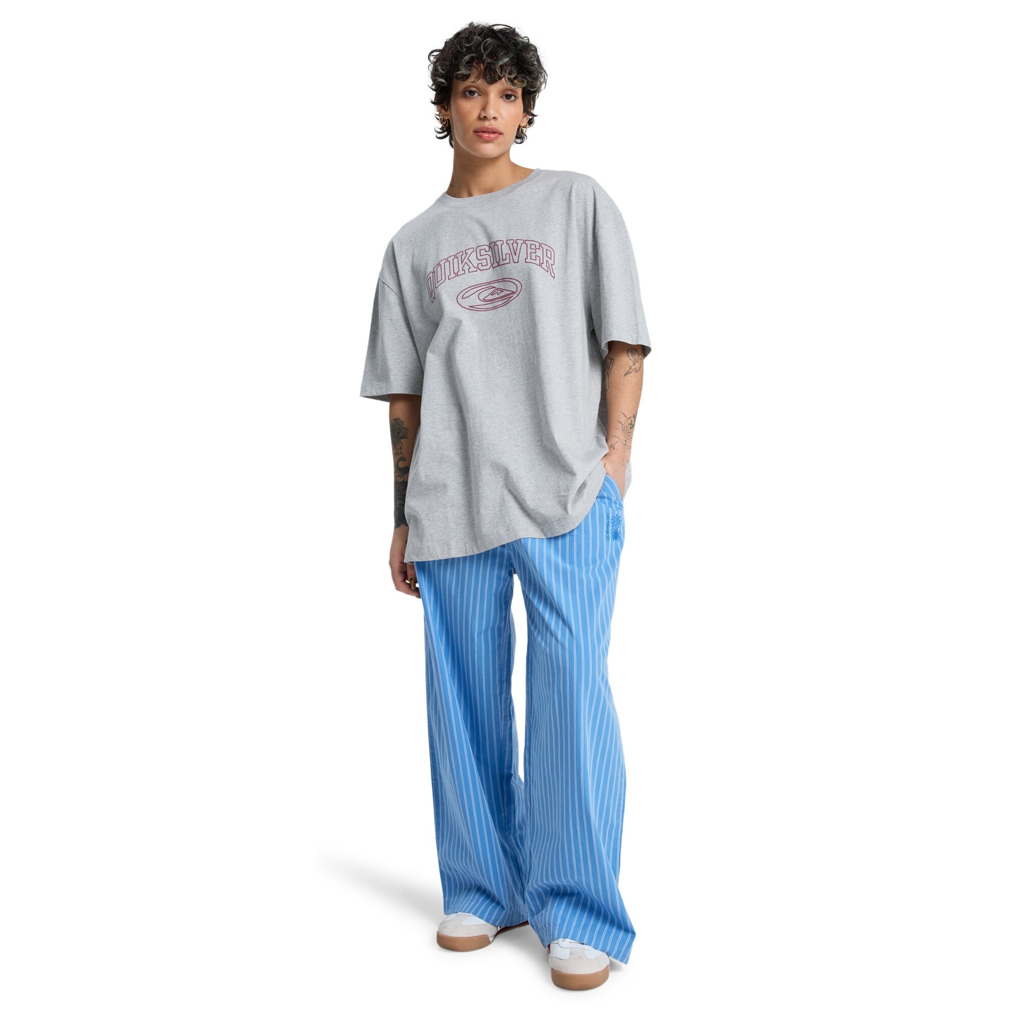 Camiseta de mujer Boyfriend Quiksilver - Gris Gris-6