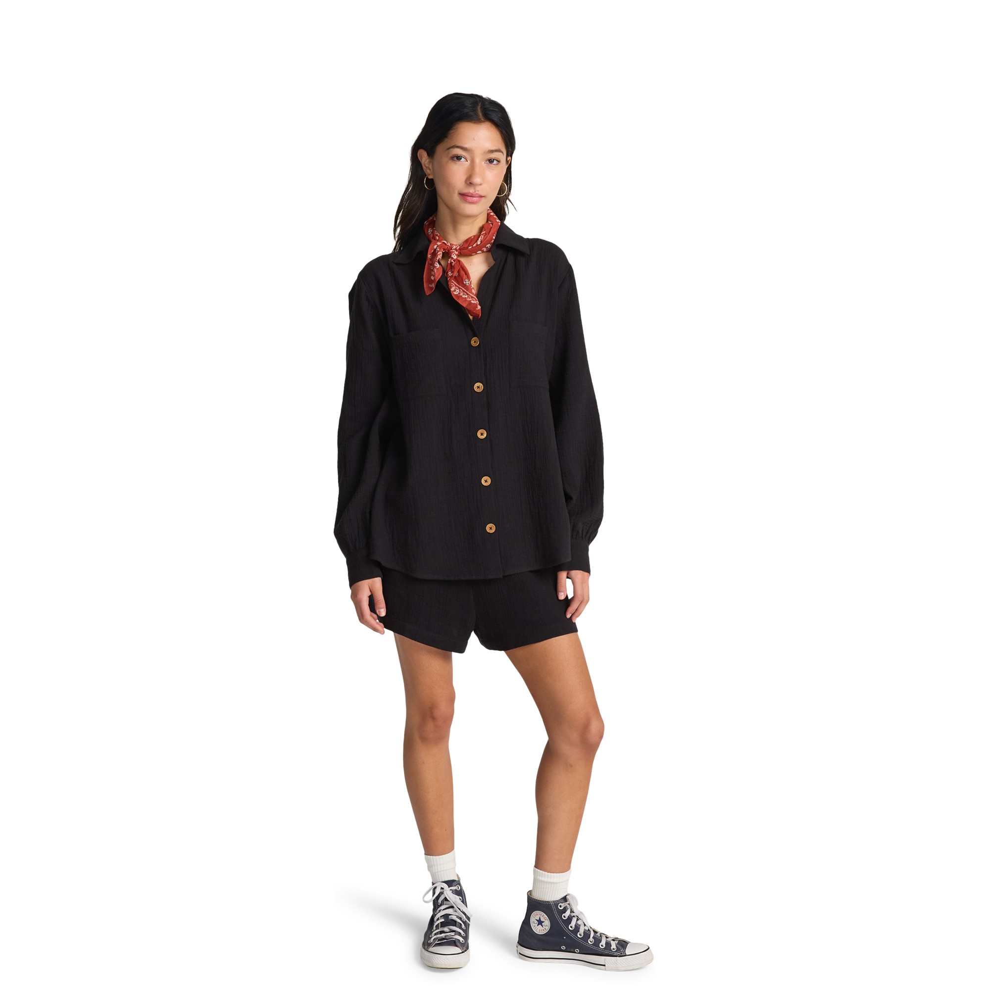 Camisa con botones para mujer Swell Blouse Billabong - Negro Negro-2