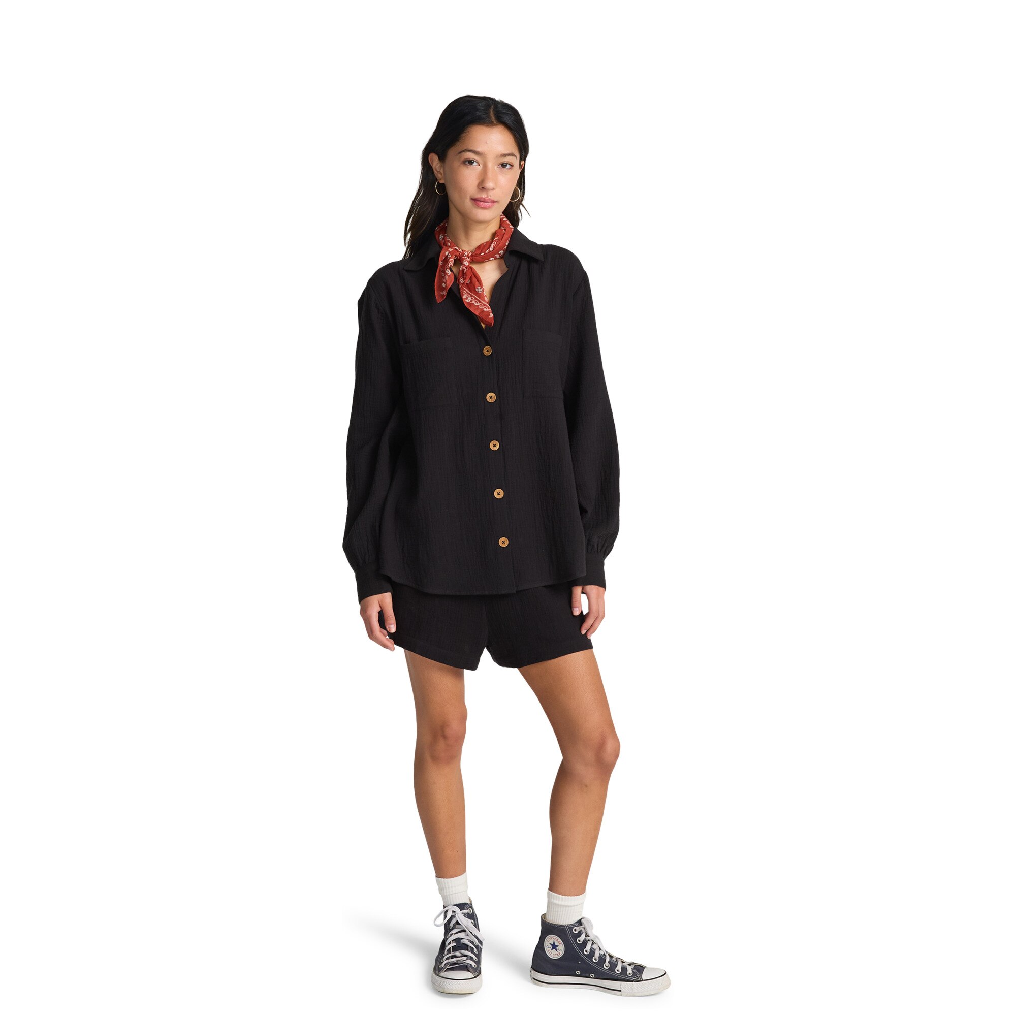 Camisa con botones para mujer Swell Blouse Billabong - Negro Negro-2
