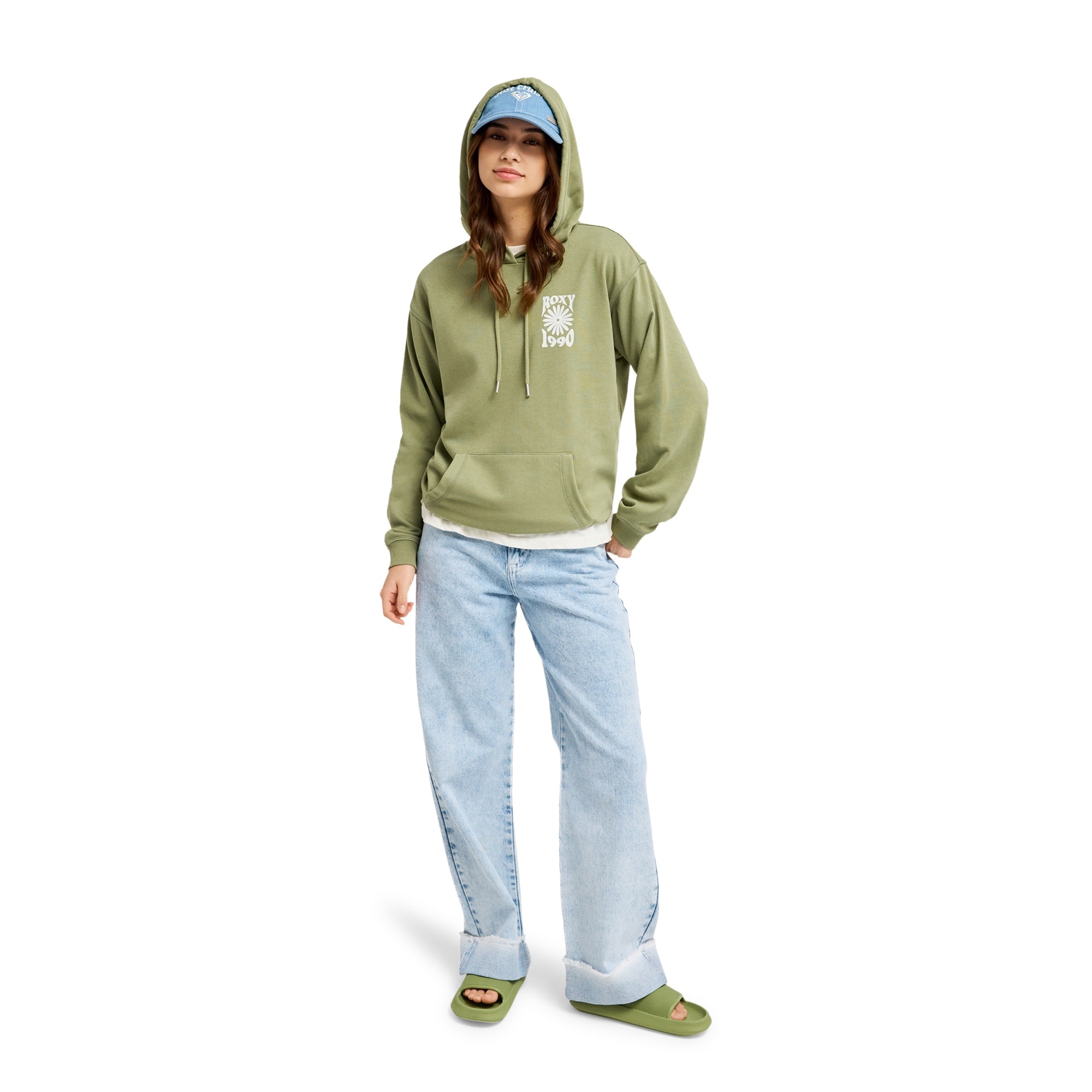 Sudadera de mujer Surf Stoked Terry Vint Roxy - Verde Verde-5
