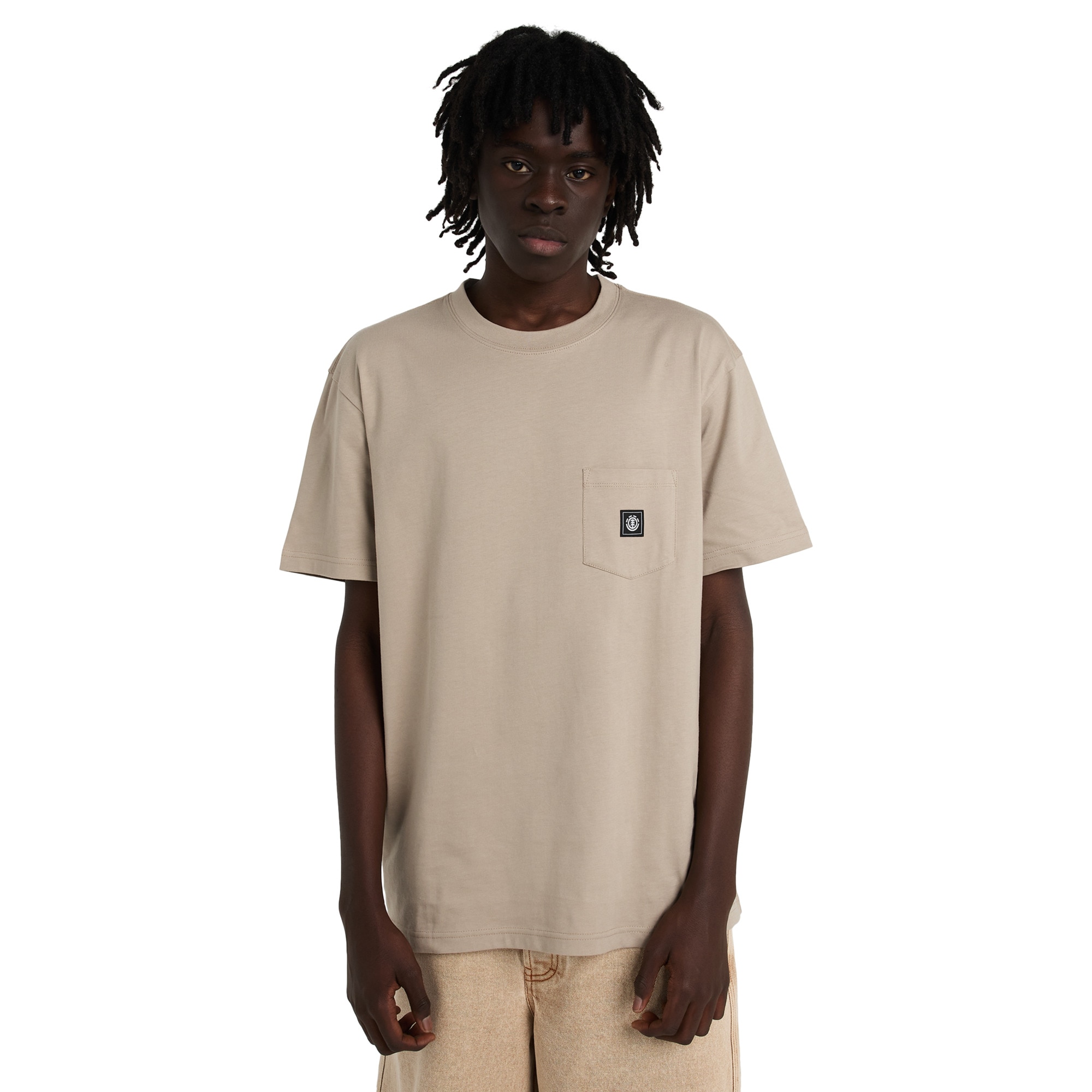 Camiseta de hombre Icon Label Pocket Element - Beige Beige-1