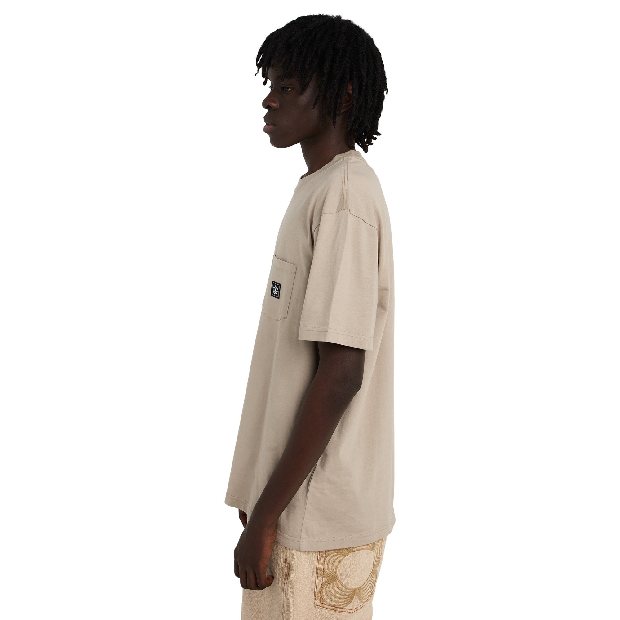 Camiseta de hombre Icon Label Pocket Element - Beige Beige-3