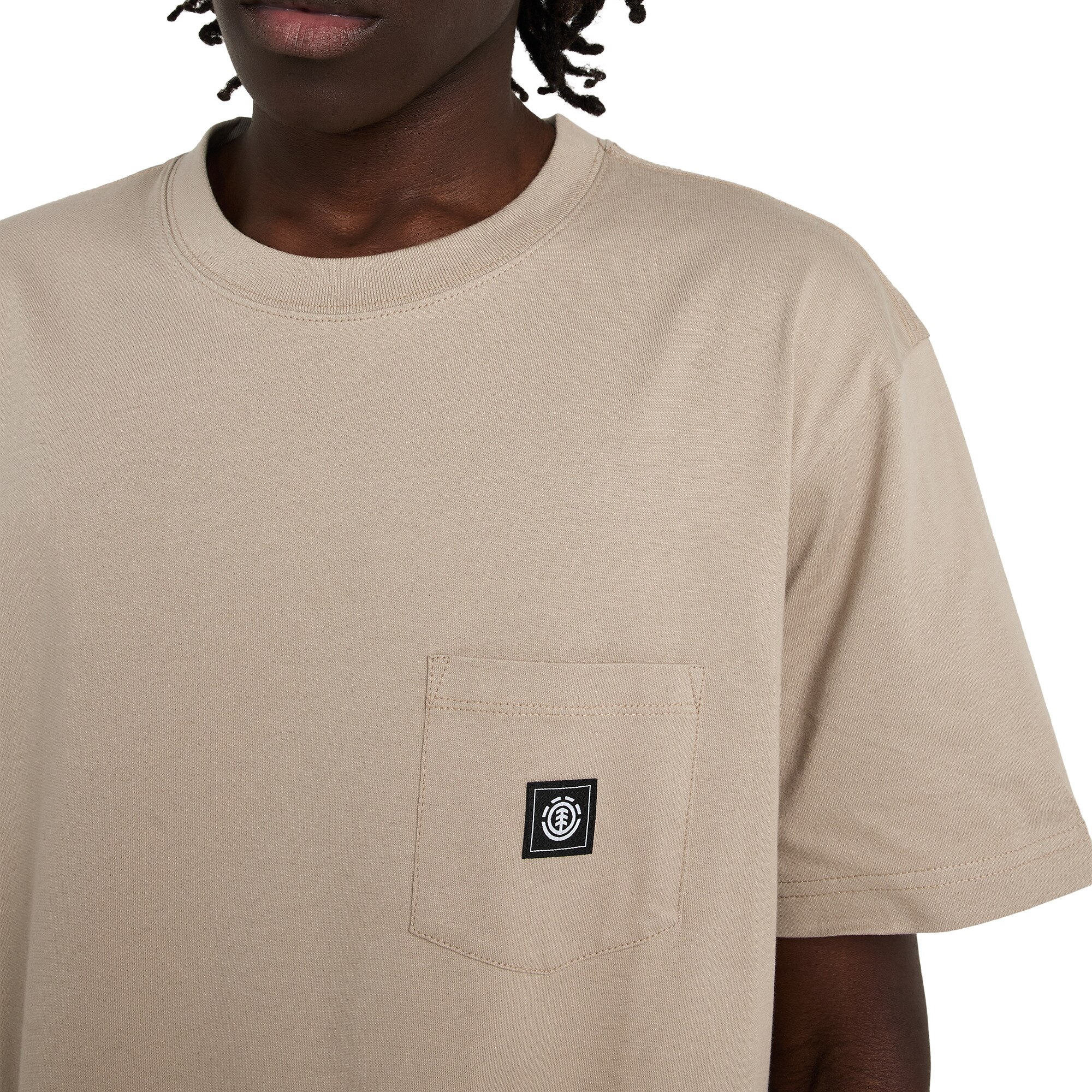 Camiseta de hombre Icon Label Pocket Element - Beige Beige-4