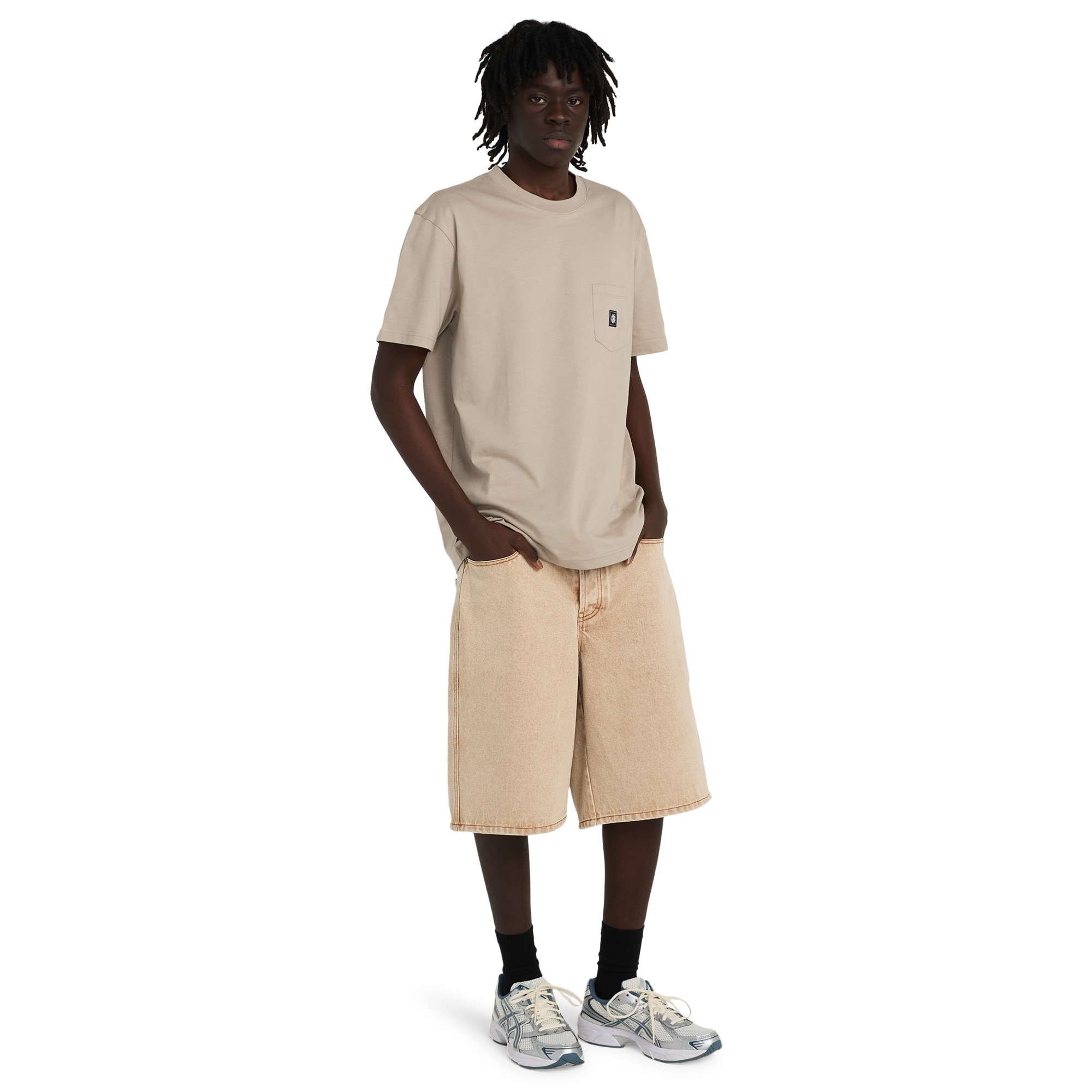 Camiseta de hombre Icon Label Pocket Element - Beige Beige-5