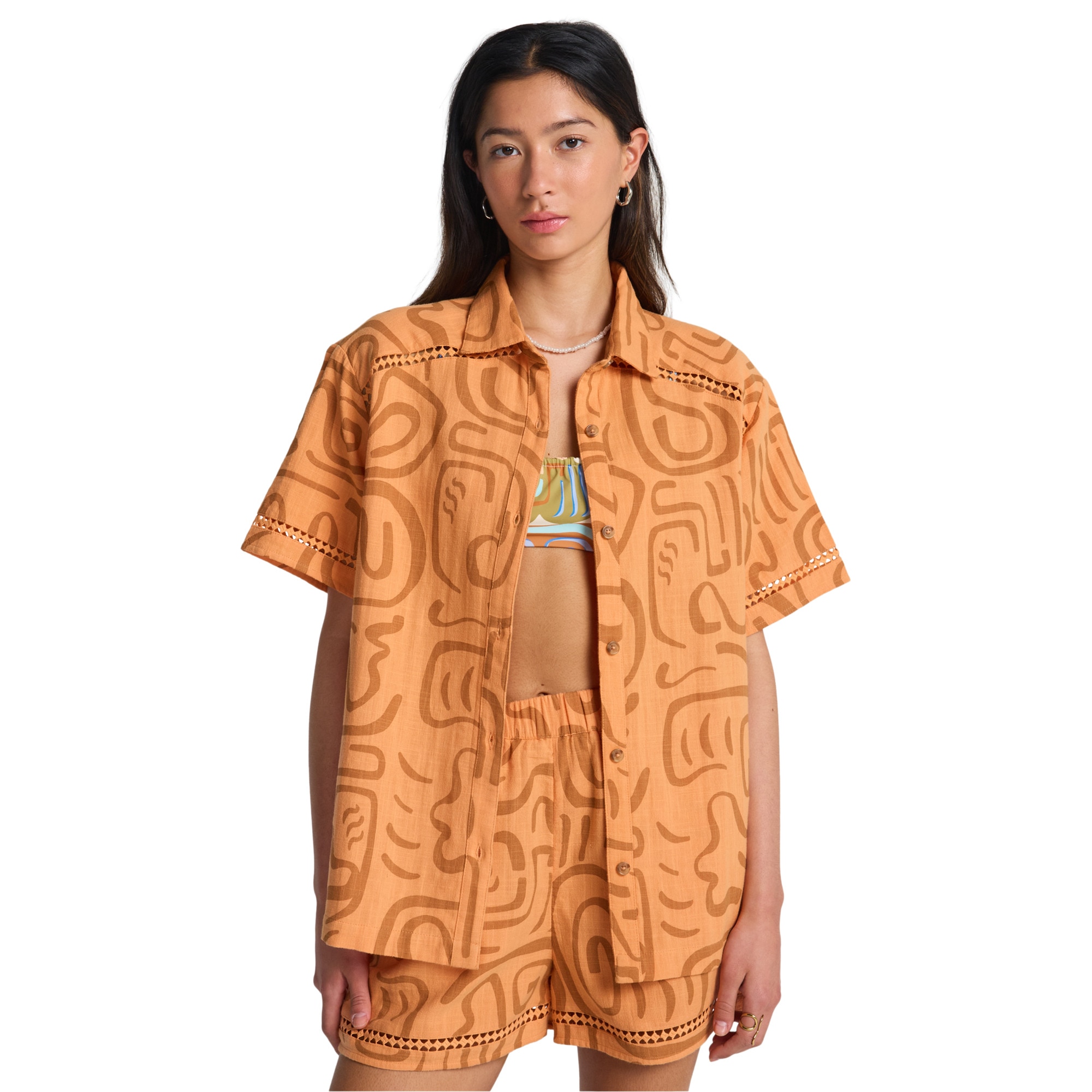 Camisa de mujer Summers End Billabong - Naranja Naranja-1