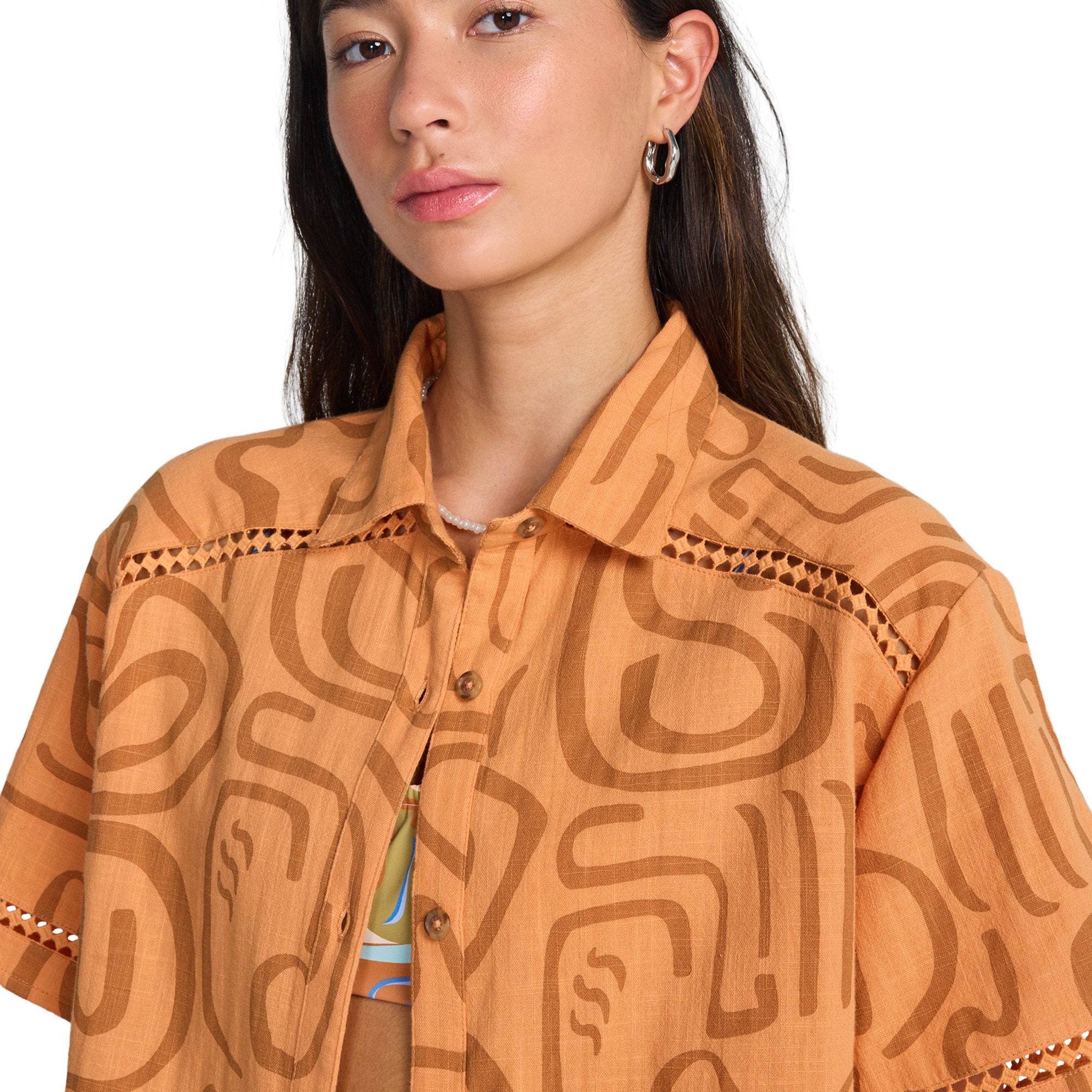 Camisa de mujer Summers End Billabong - Naranja Naranja-5