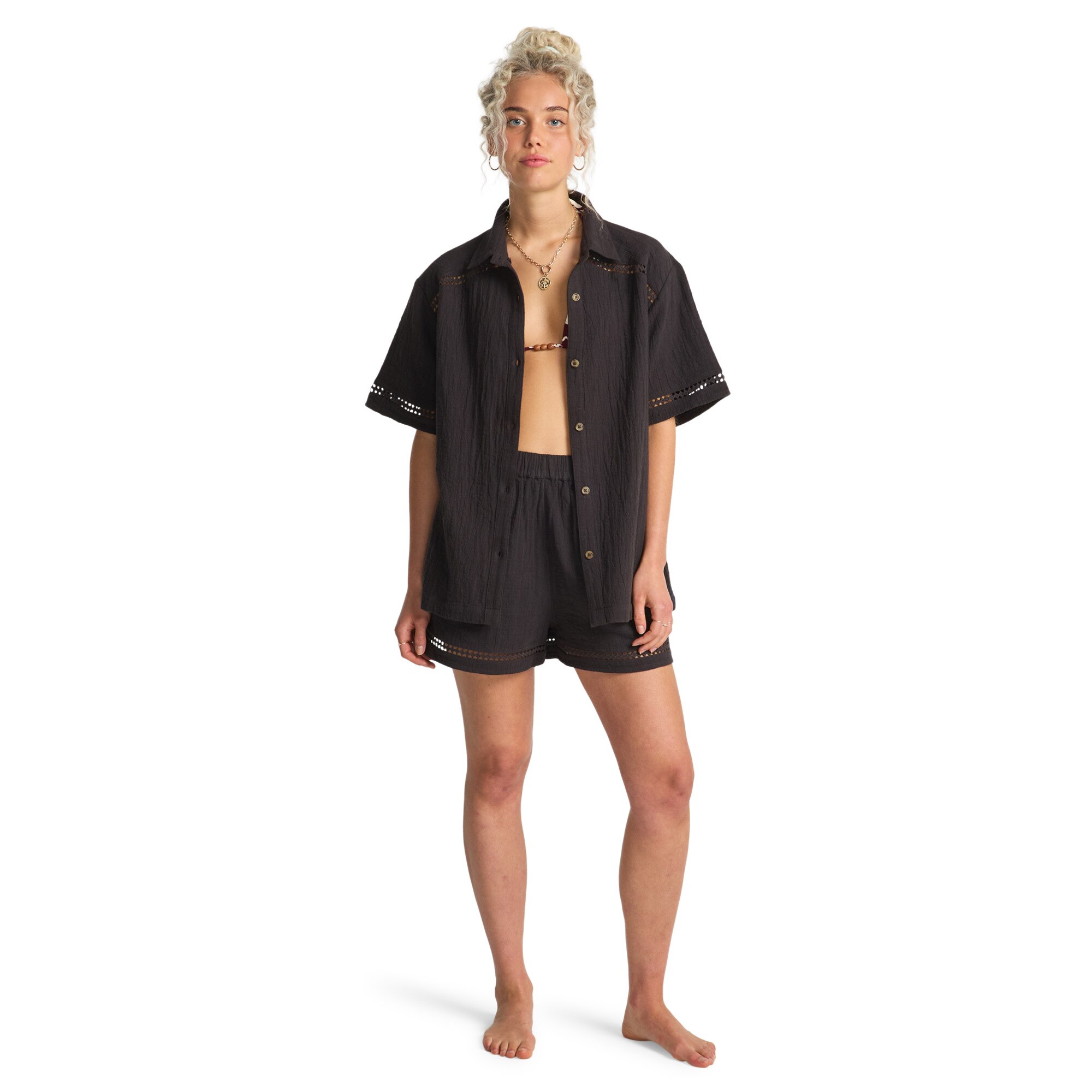 Camisa de mujer Summers End Billabong - Negro Negro-2