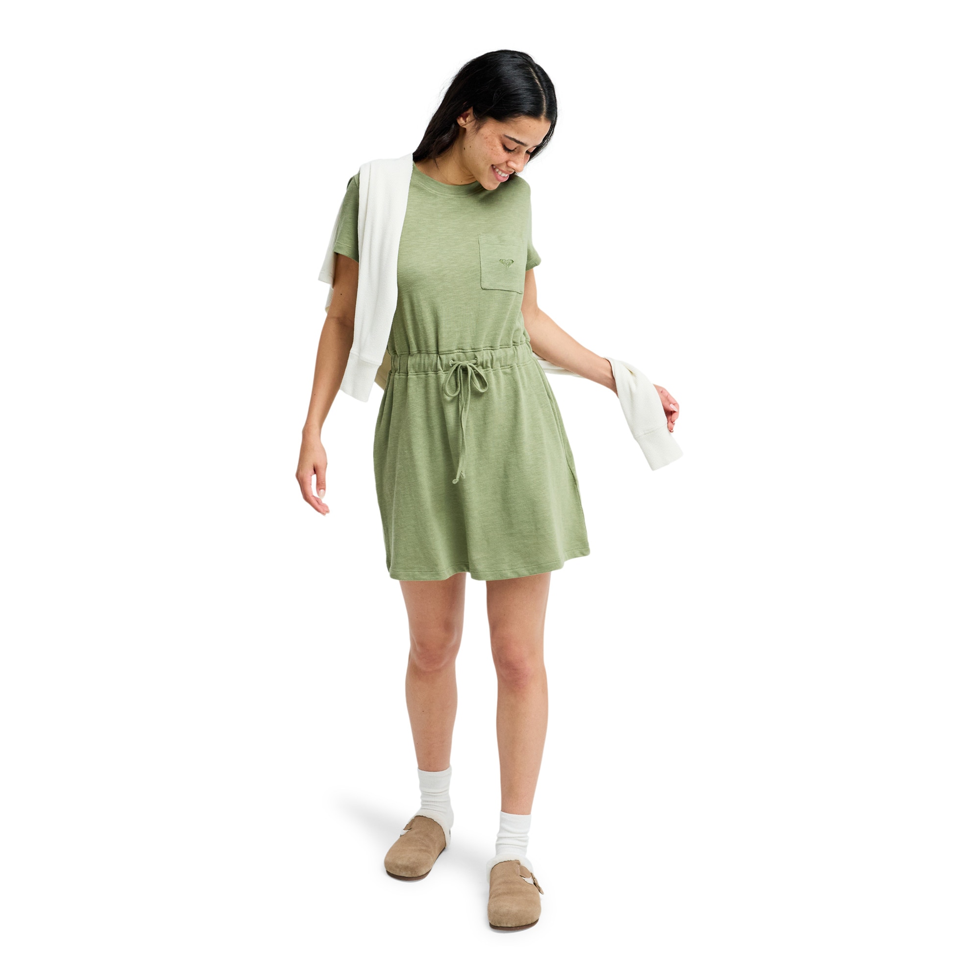 Vestido de mujer Sunny Expedition Solid Roxy - Verde Oliva Verde Oliva-5