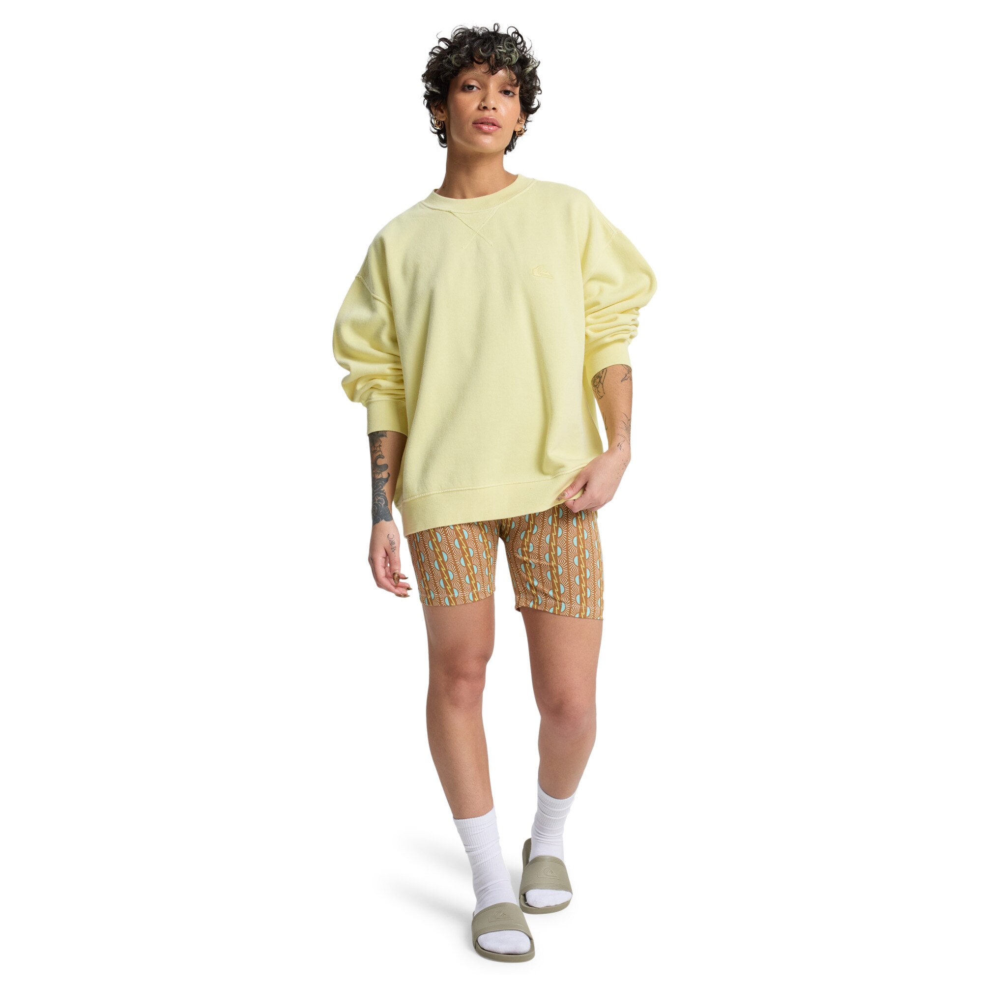 Sudadera de cuello redondo para mujer Essential - Amarillo Amarillo-5