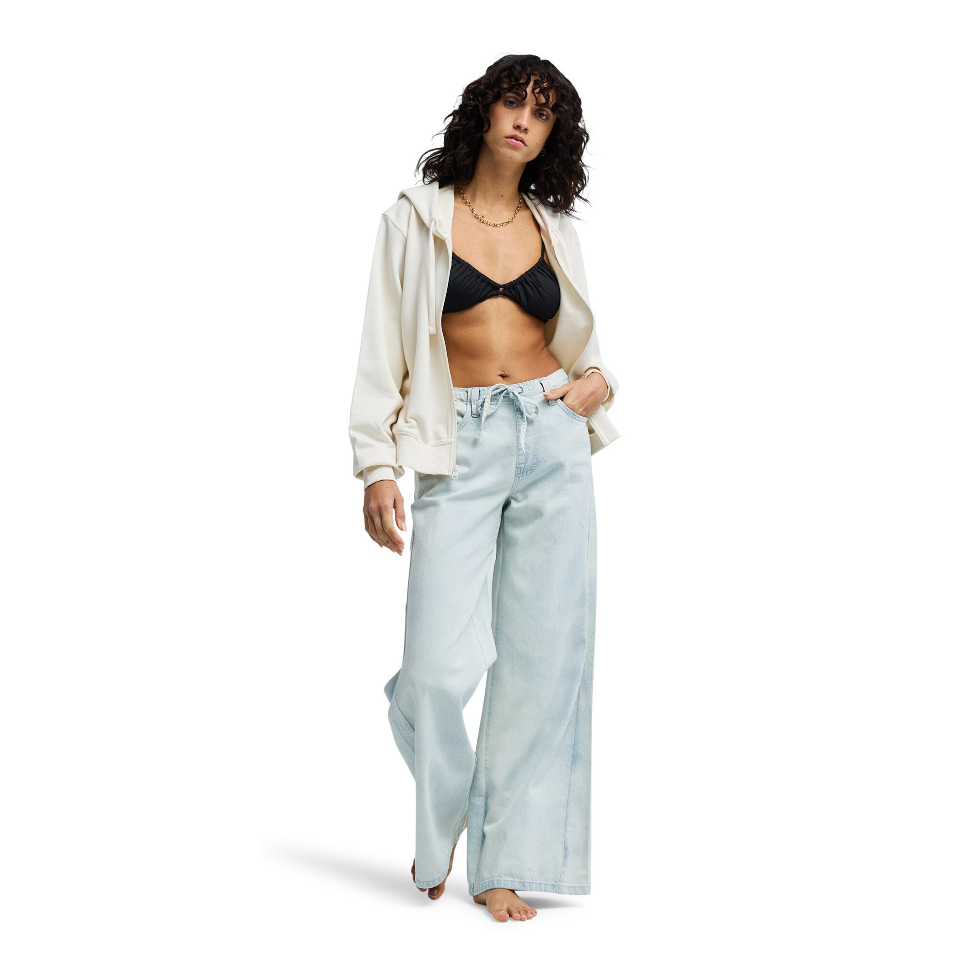 Sudadera de mujer Zip Family Billabong - Blanco Blanco-3