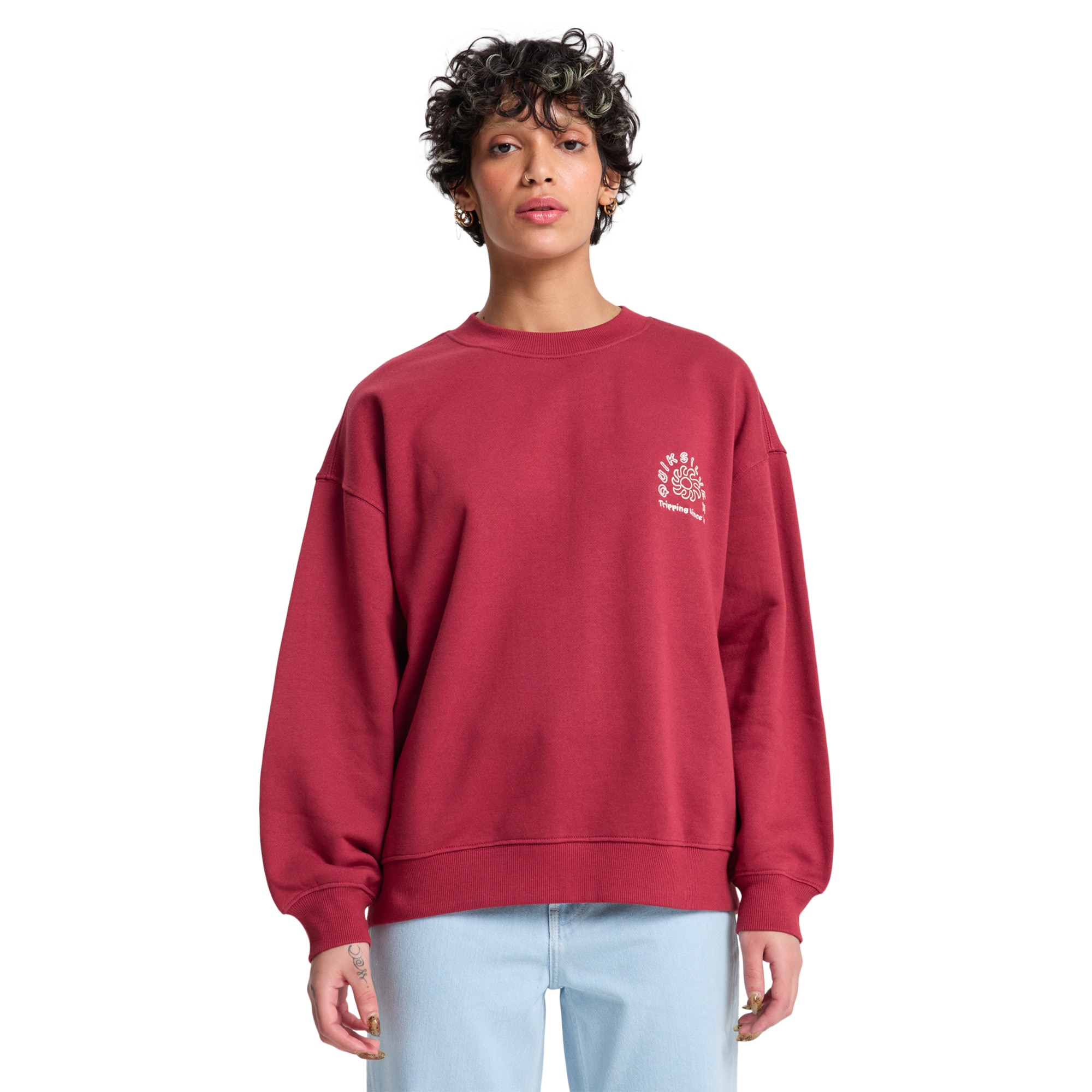 Sudadera de cuello redondo para mujer Estándar - Rojo Rojo-1