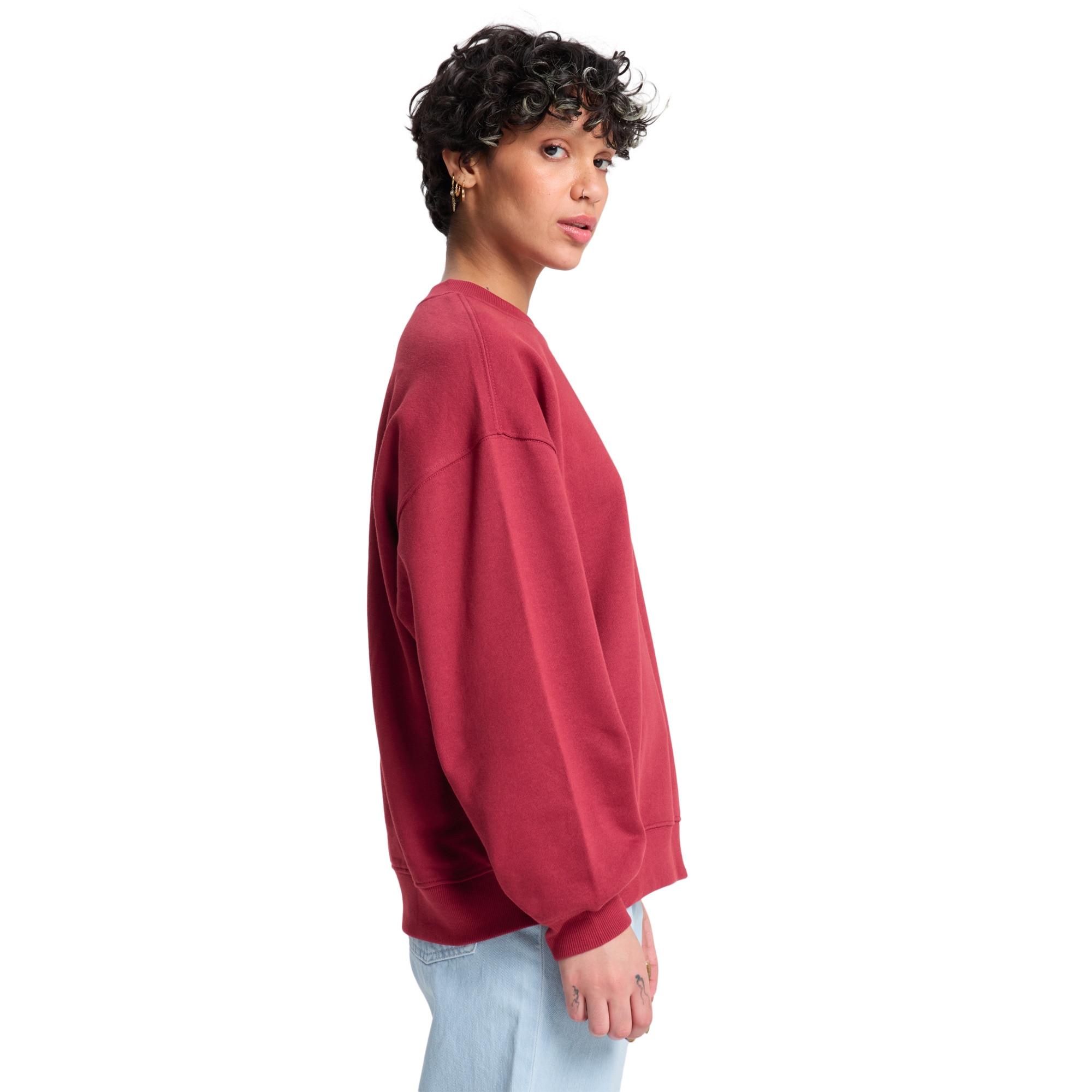 Sudadera de cuello redondo para mujer Estándar - Rojo Rojo-3