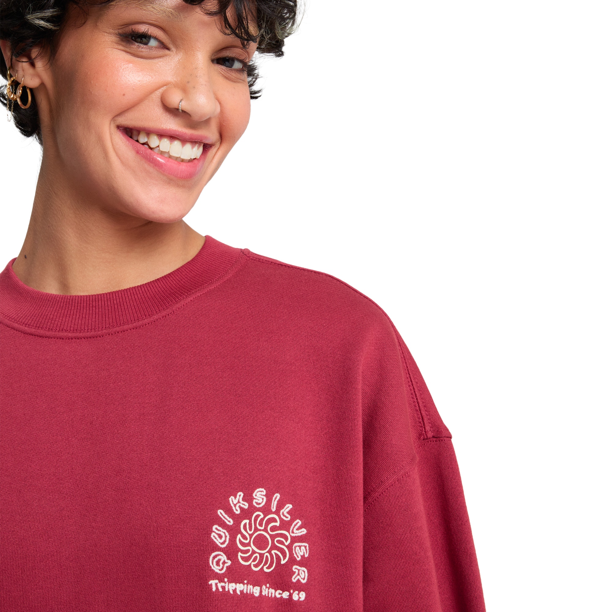 Sudadera de cuello redondo para mujer Estándar - Rojo Rojo-4